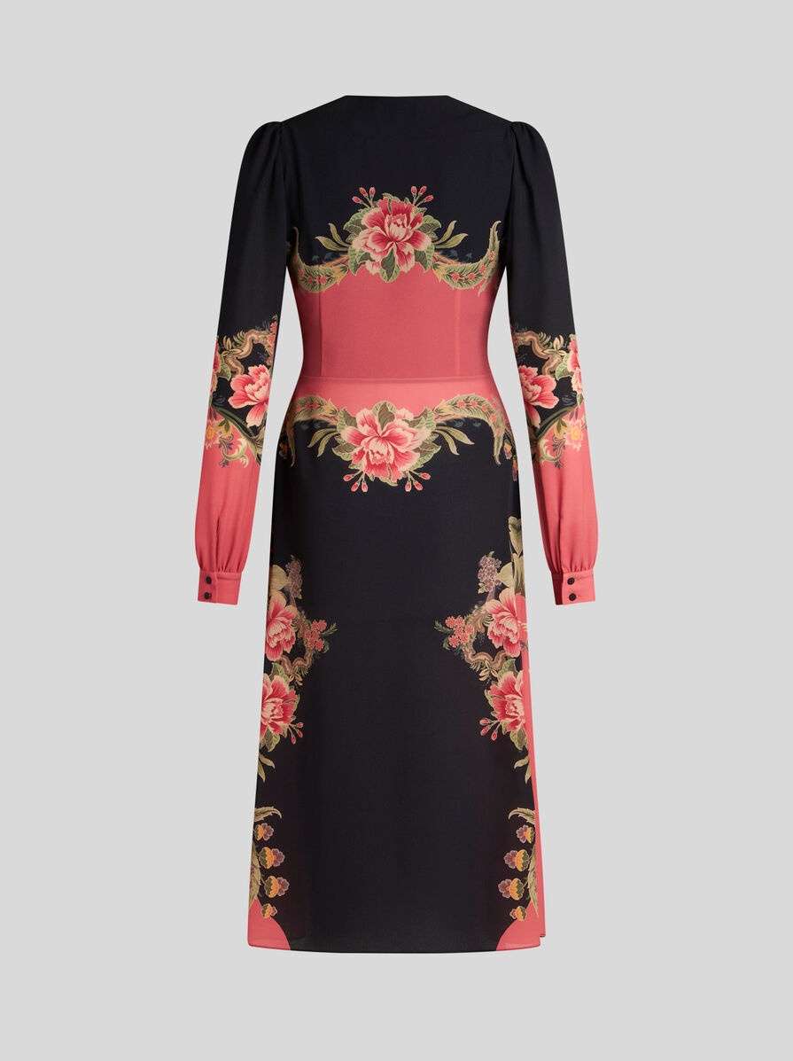 MIDI DRESS WITH PLACED FLORAL PRINT - 5