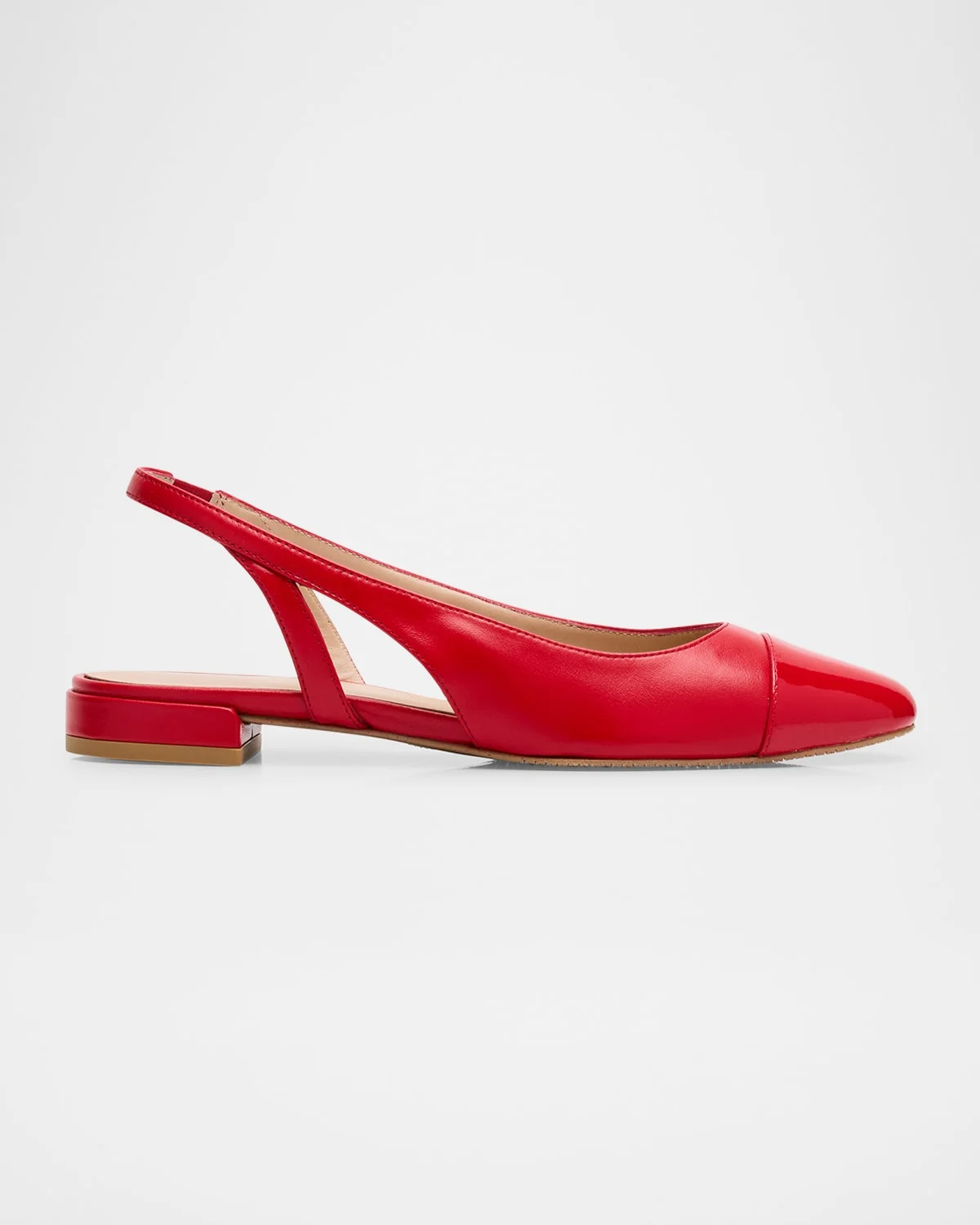 Sleek Leather Slingback Ballerina Flats - 1