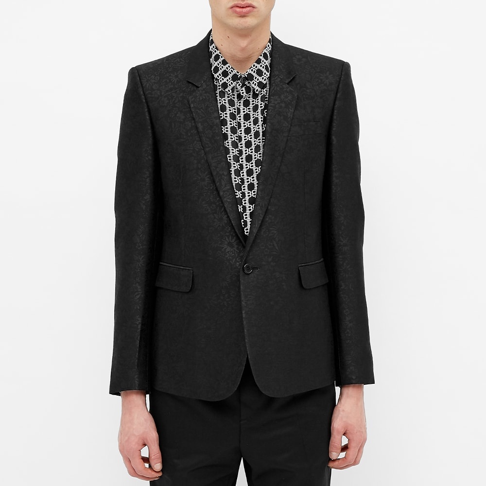 Saint Laurent Jacquard 1 Button Blazer - 4