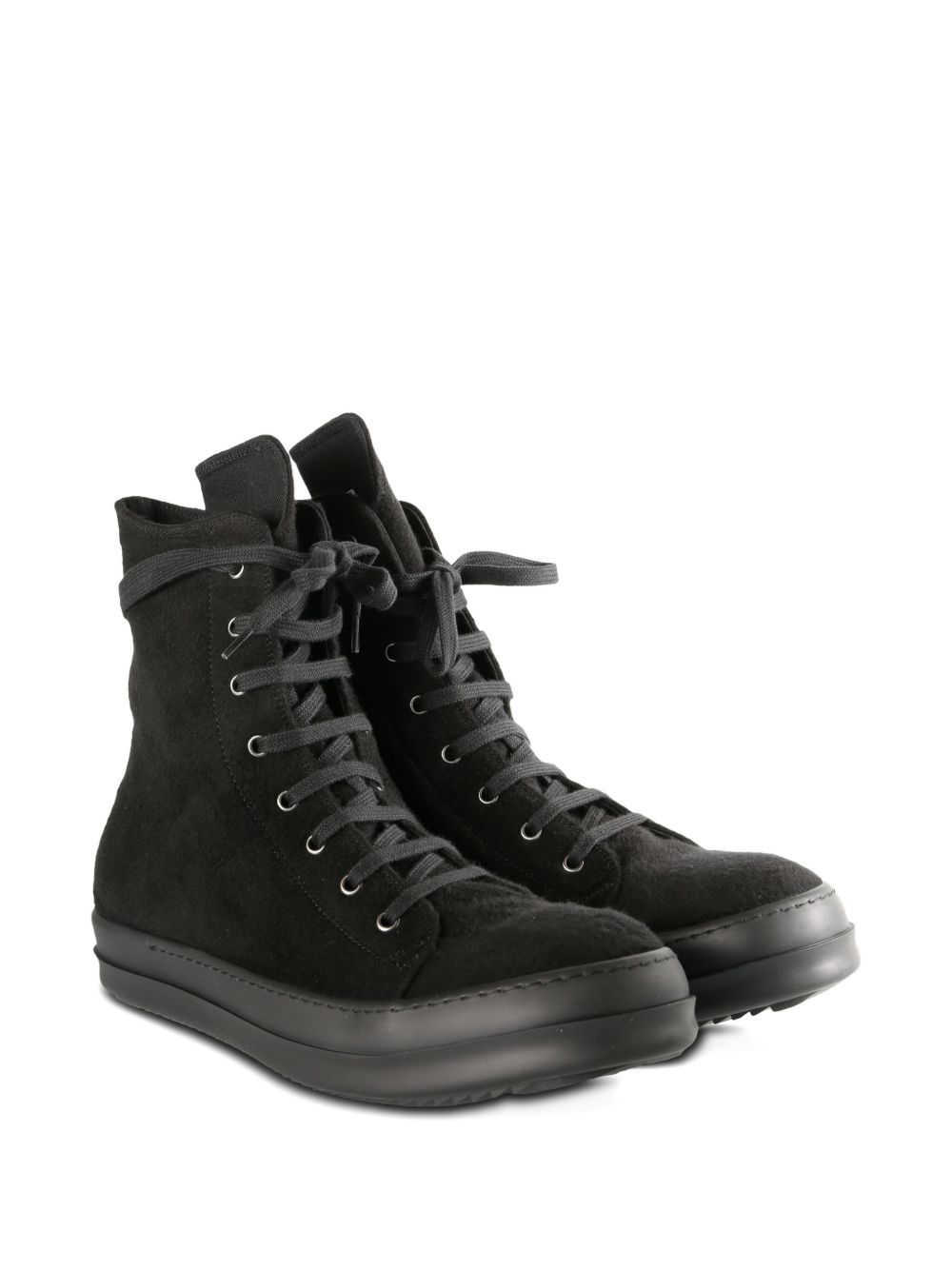 brushed-effect high-top sneakers - 2