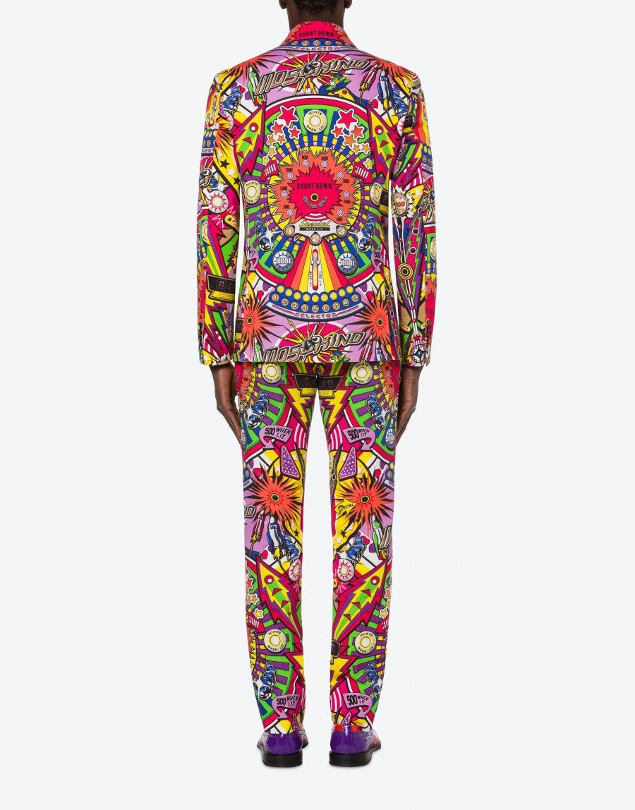 STRETCH GABARDINE PINBALL PRINT JACKET - 3