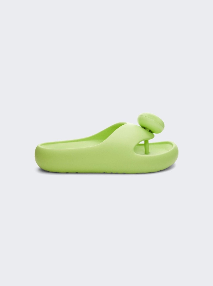 X Paula's Ibiza Bubble Thong Slide Sandal Lime - 1