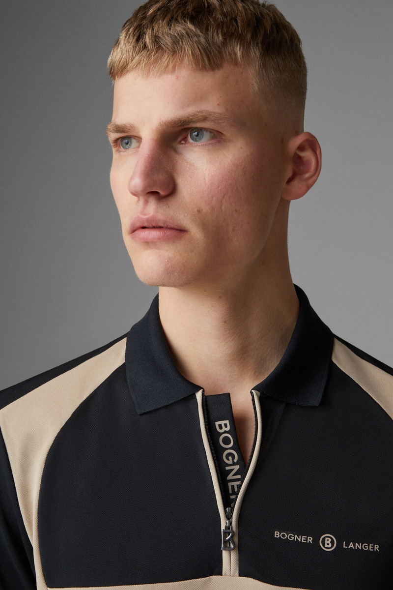 Bernhard Polo shirt in Black/Beige 5