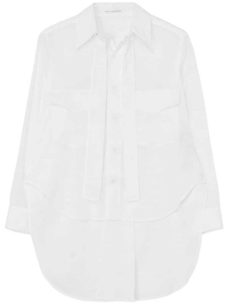 long-sleeve tied cotton shirt 1