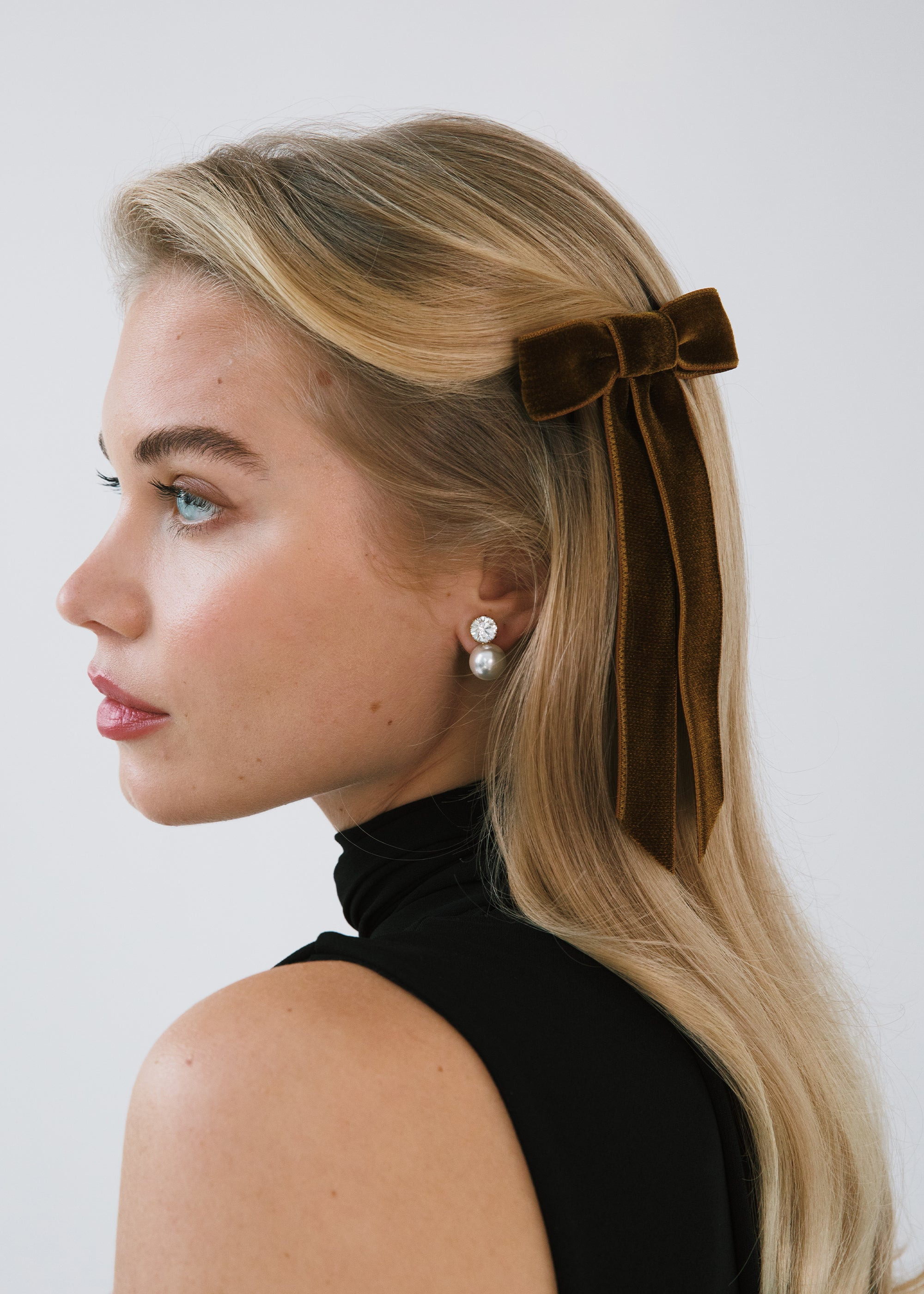 Velvet Bow Barrette - 2