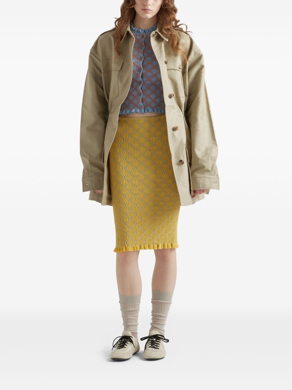 patterned-jacquard cardigan - 2