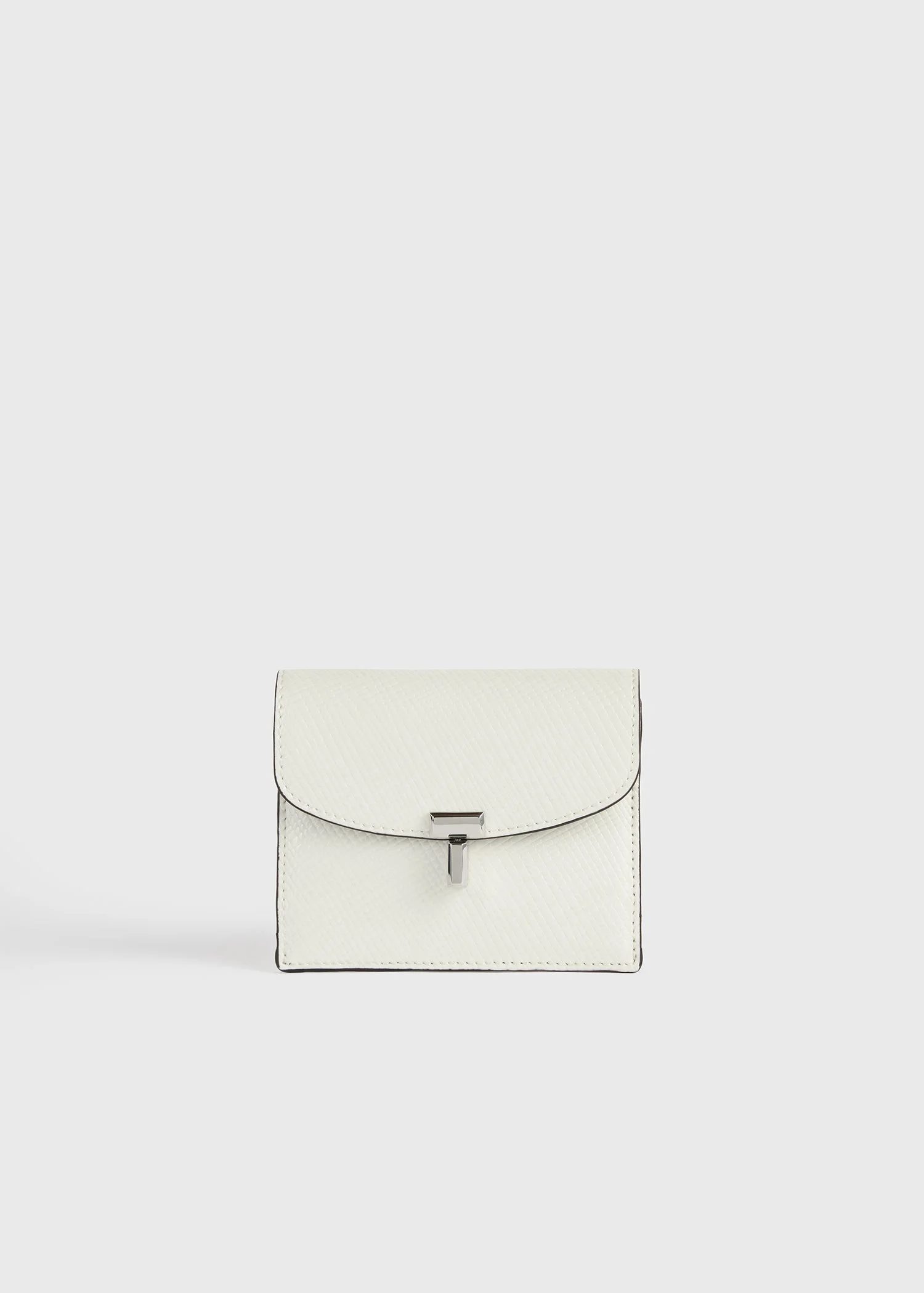 T-lock palmellato-patent cardholder off-white - 1