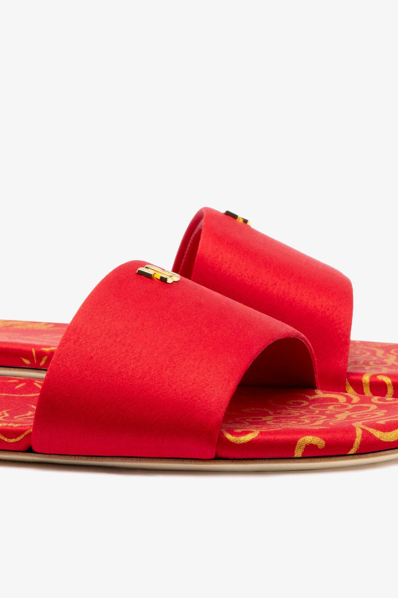 Ivy Flat In Cherry Satin 4