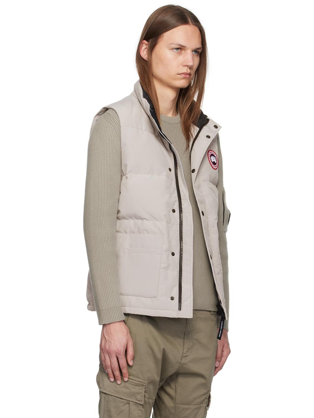 Beige Freestyle Crew Down Vest - 2