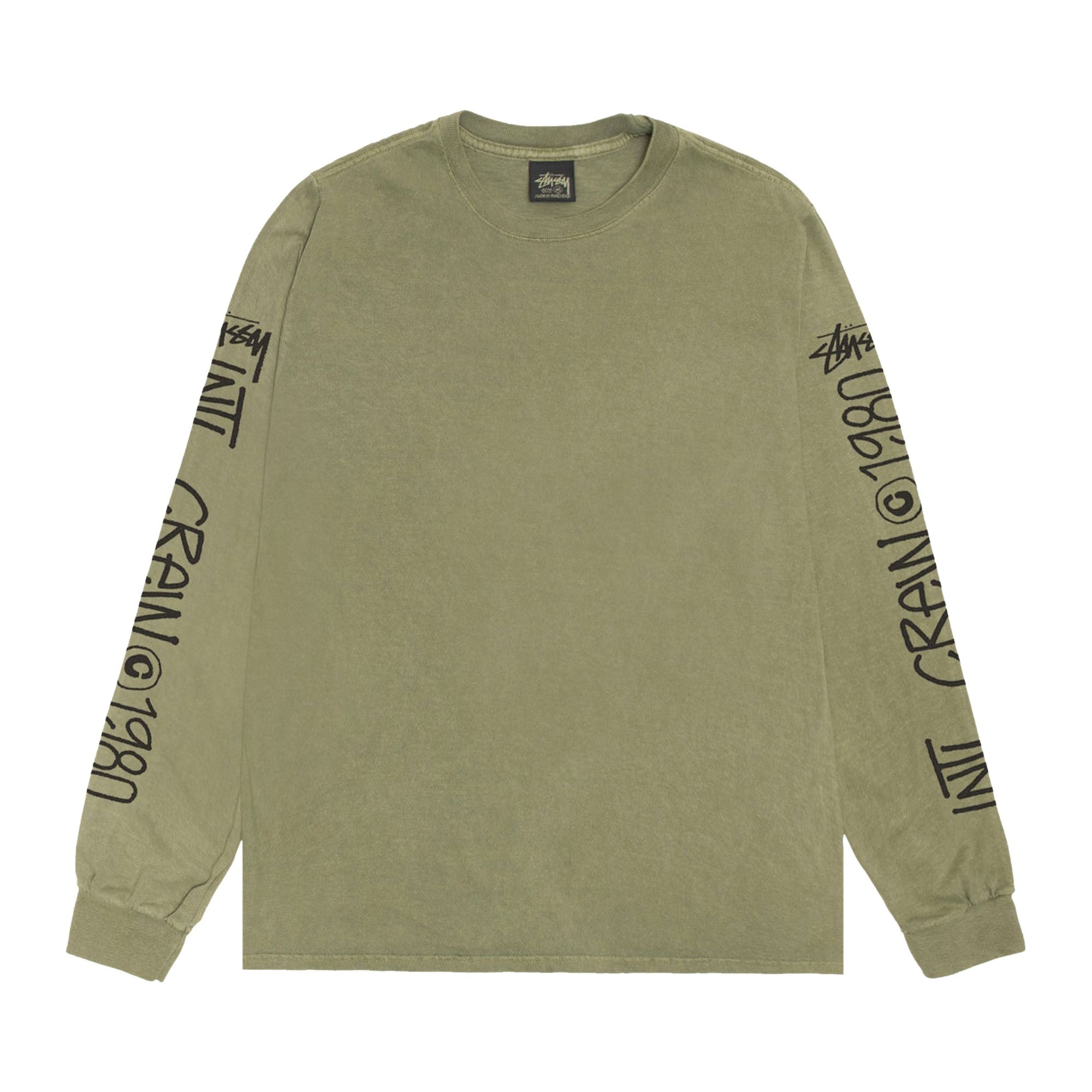 Stussy International Crew Long-Sleeve Tee 'Olive' - 1