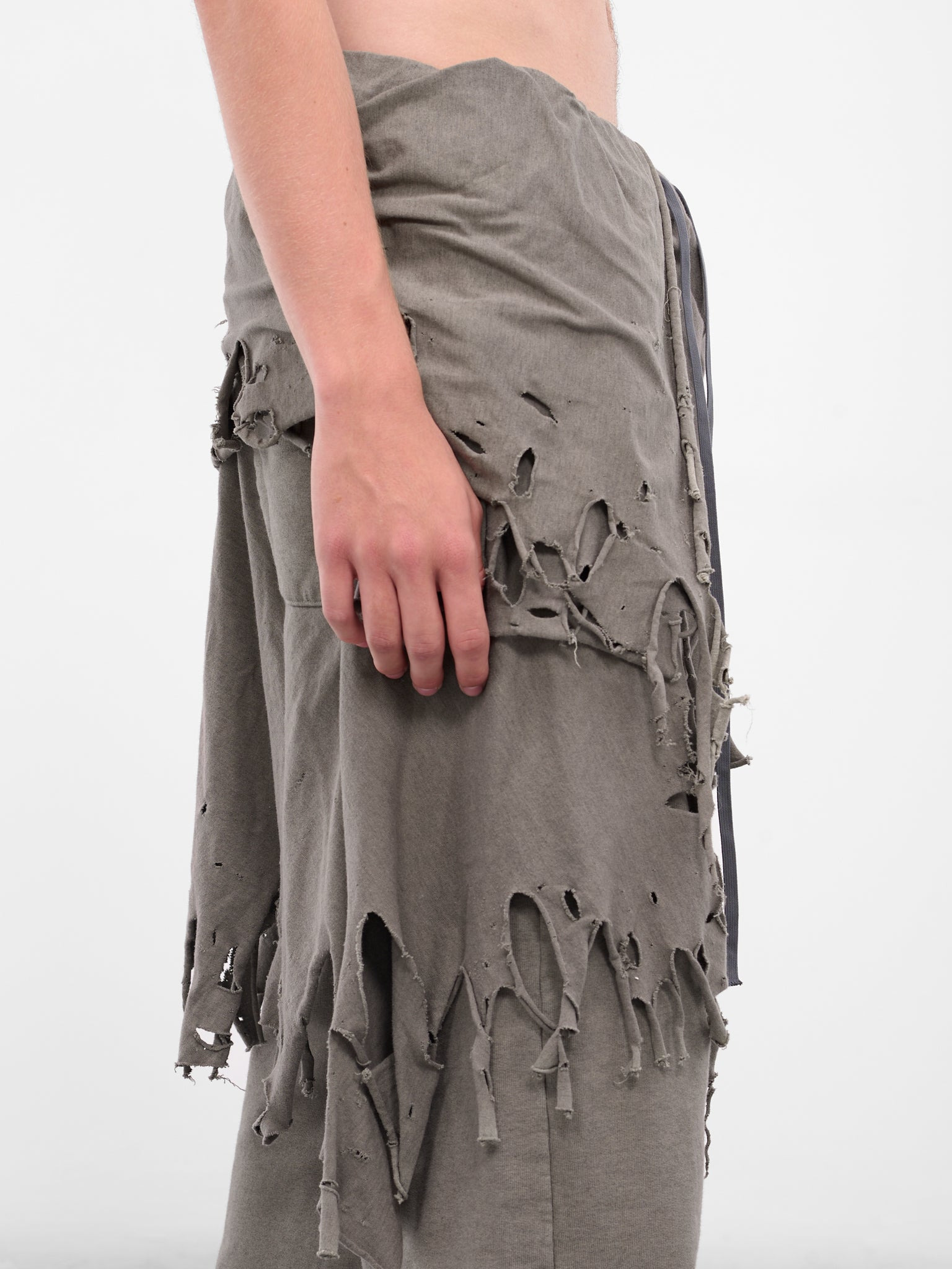 Gray Distressed Layering Sweatpants - 5