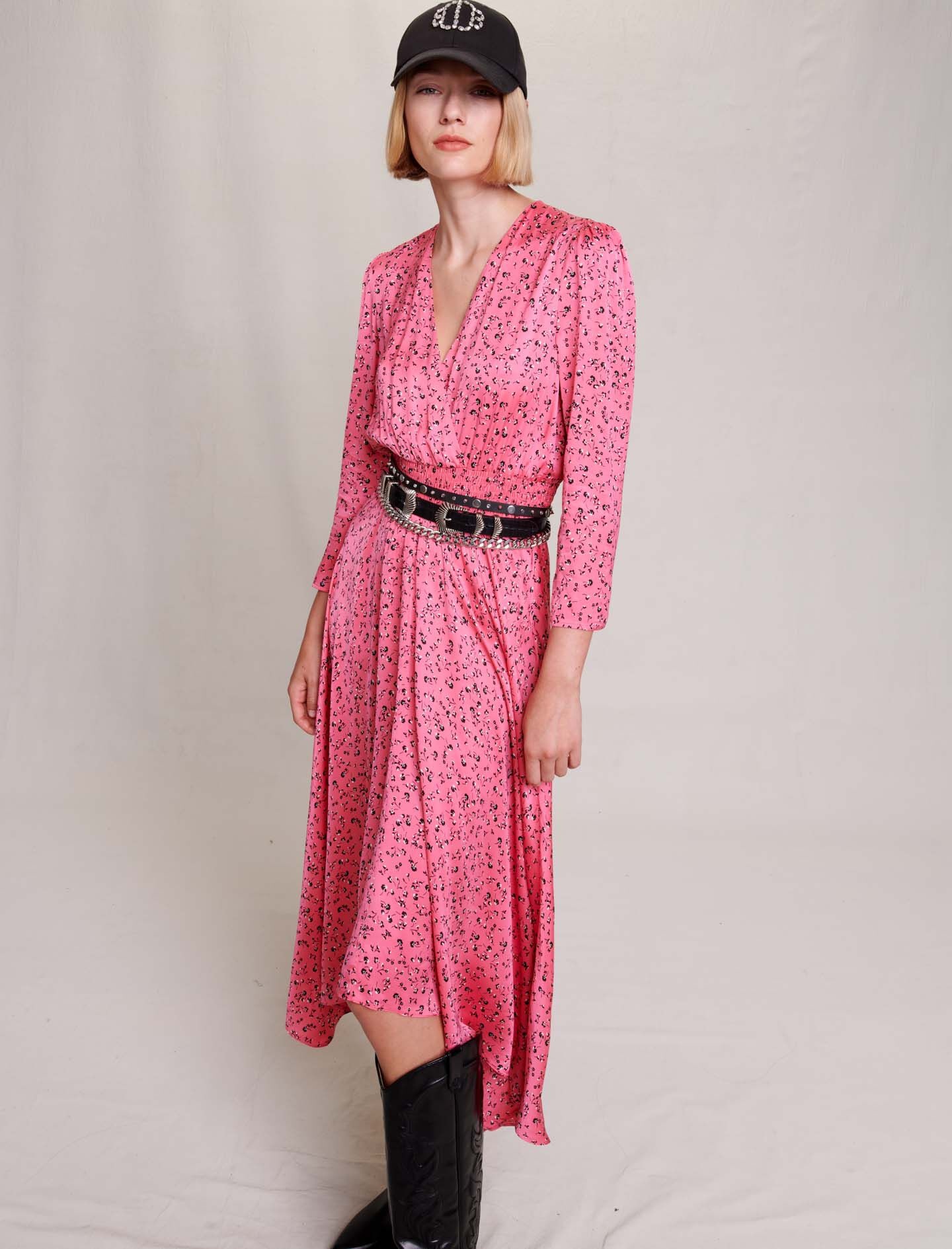 Floral print midi-length dress - 7