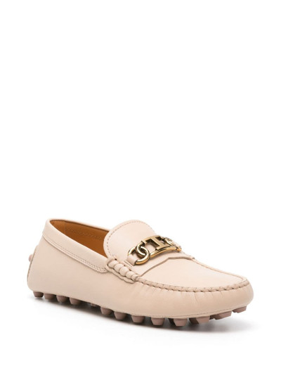 Tod's logo-chain leather loafers outlook