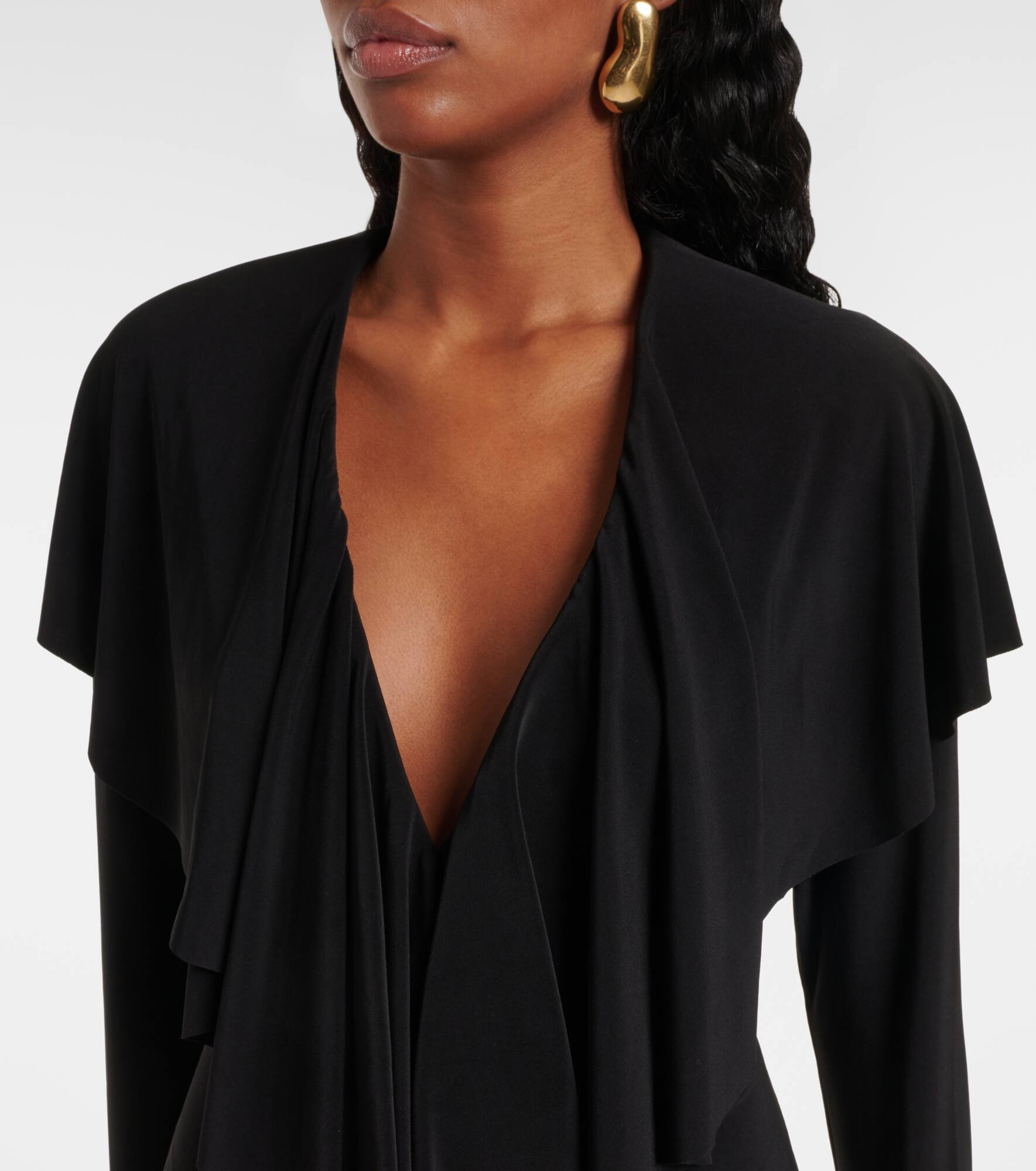 Ruffled jersey bodysuit dress - 4