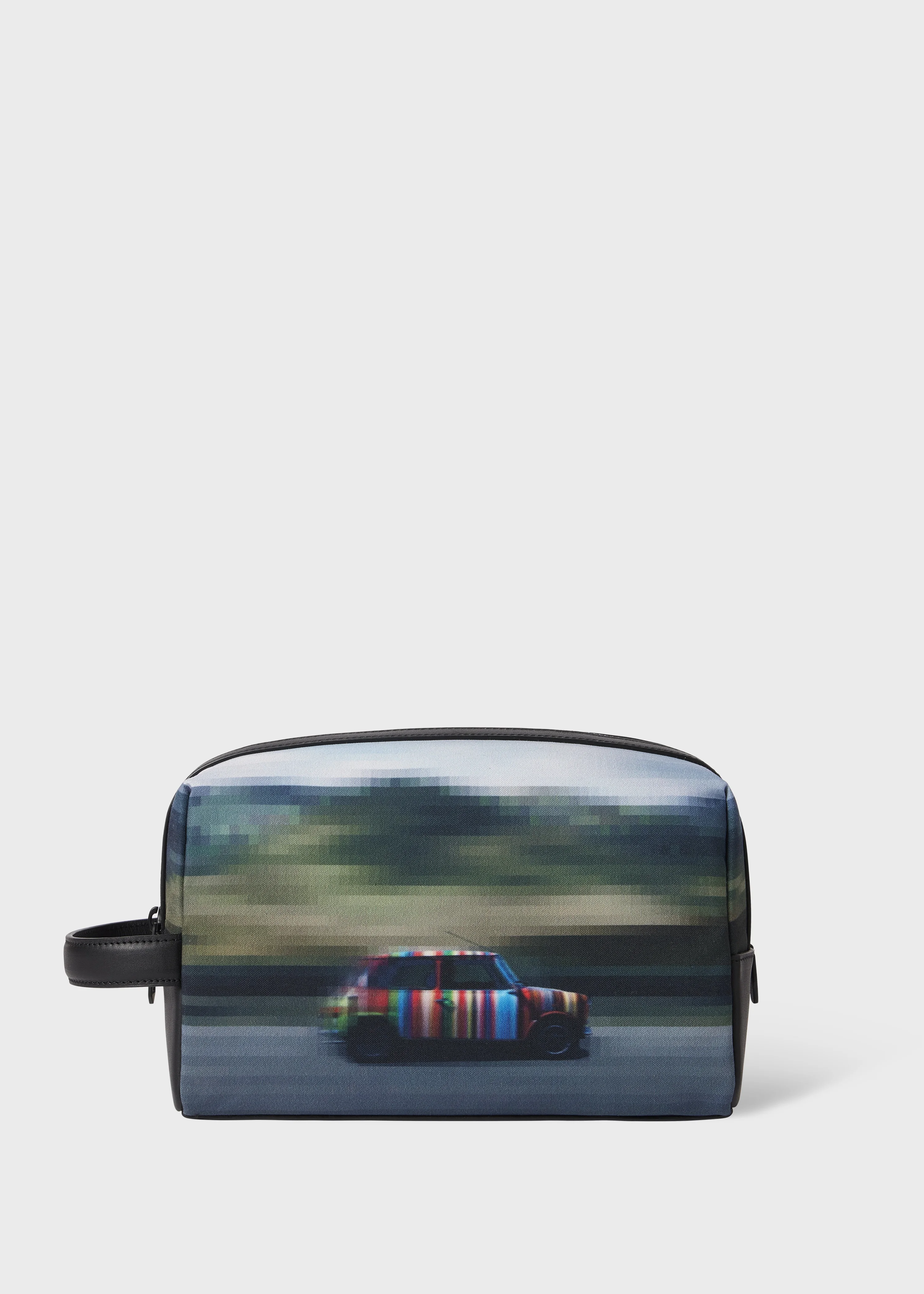 Recycled Polyester Black 'Pixelated Mini' Washbag - 1