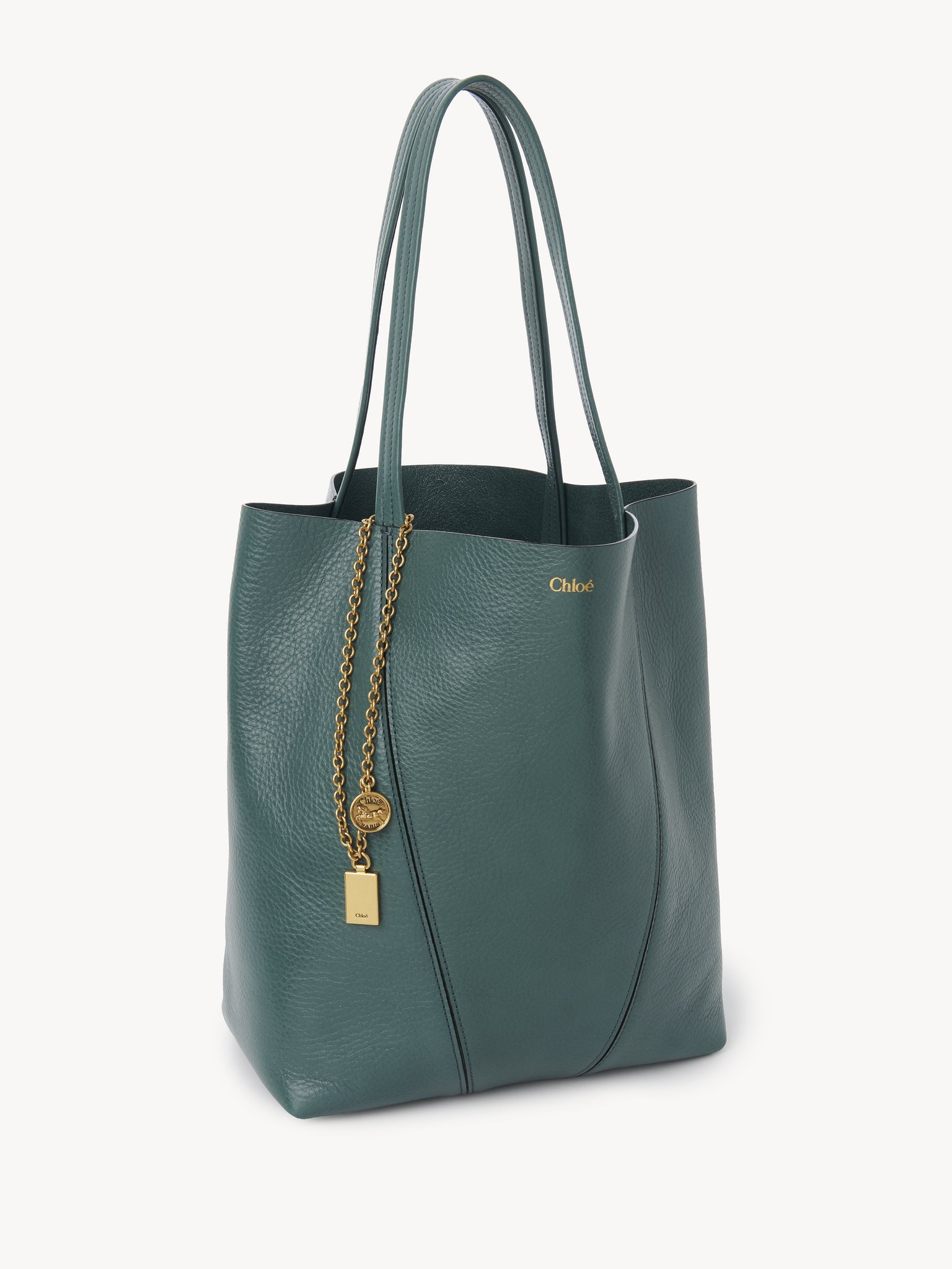 CHLOÉ SPIN TOTE BAG IN GRAINED LEATHER - 5