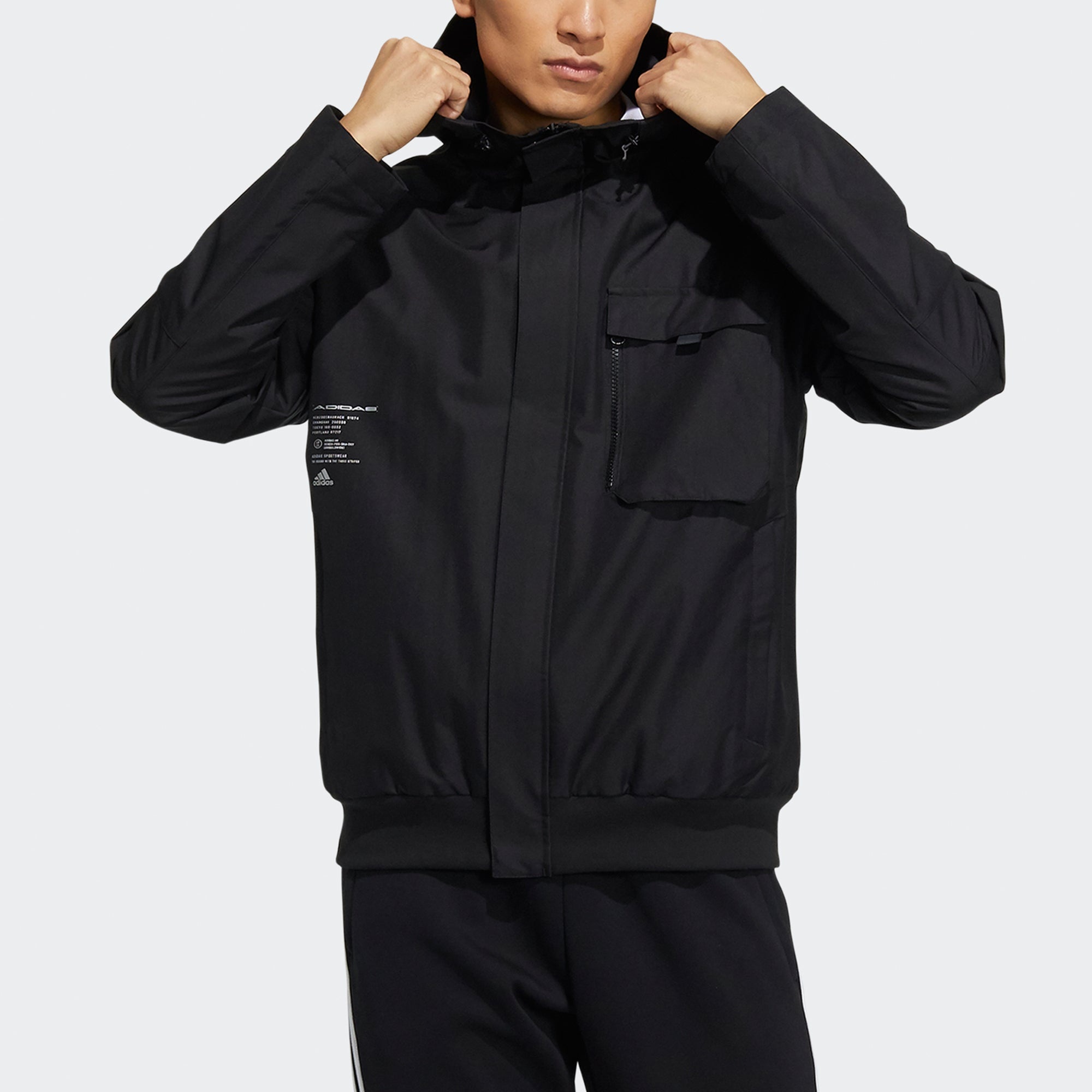 adidas M Utility Jkt Big Pocket Sports Hooded Jacket Black HD0355 - 2