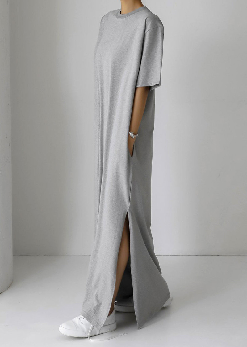 Lou Oversized Tee Dress - Heather Grey 1