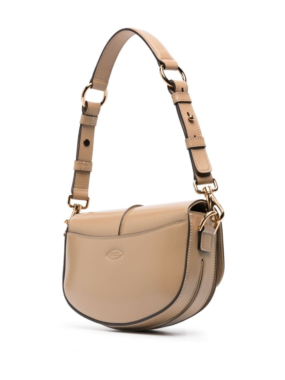T-plaque leather tote bag - 4