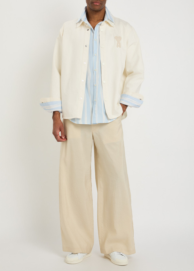 Ami Paris Logo-appliquéd Denim Overshirt 4