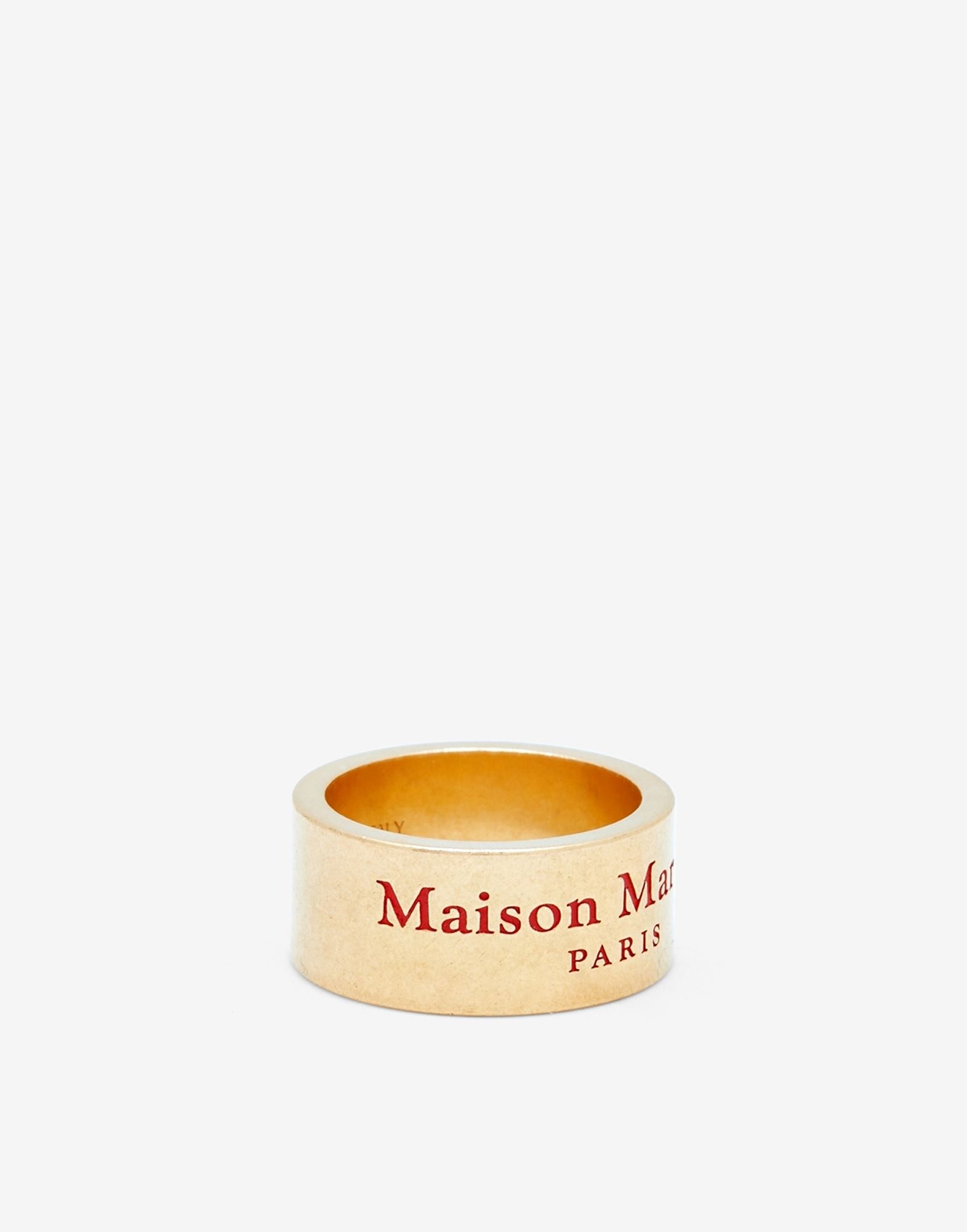 Logo engraved wide gold-plated ring - 2