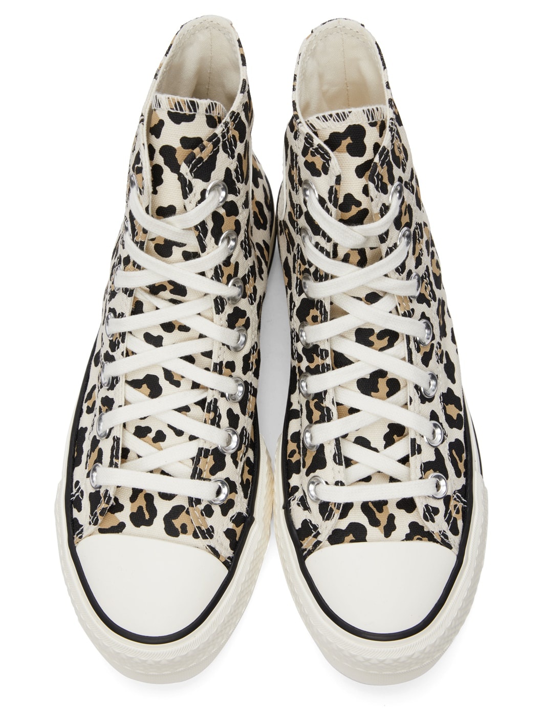 Beige & Brown Leopard Chuck Taylor All Star Lift High Sneakers - 6