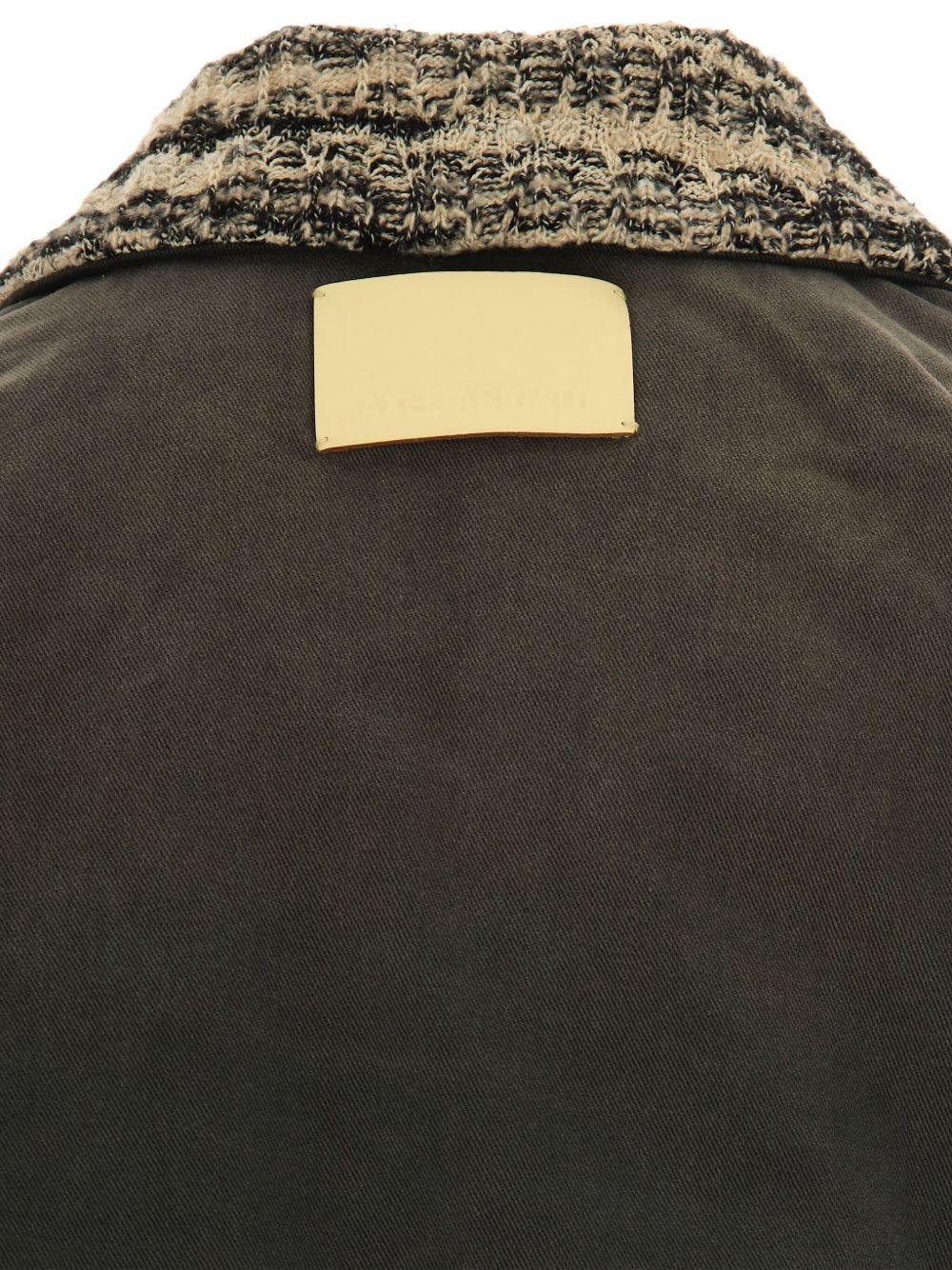 tweed-collar cotton bomber jacket - 3