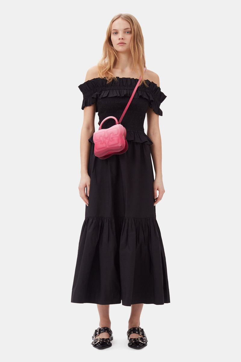 GANNI COTTON POPLIN MAXI FLOUNCE SKIRT outlook