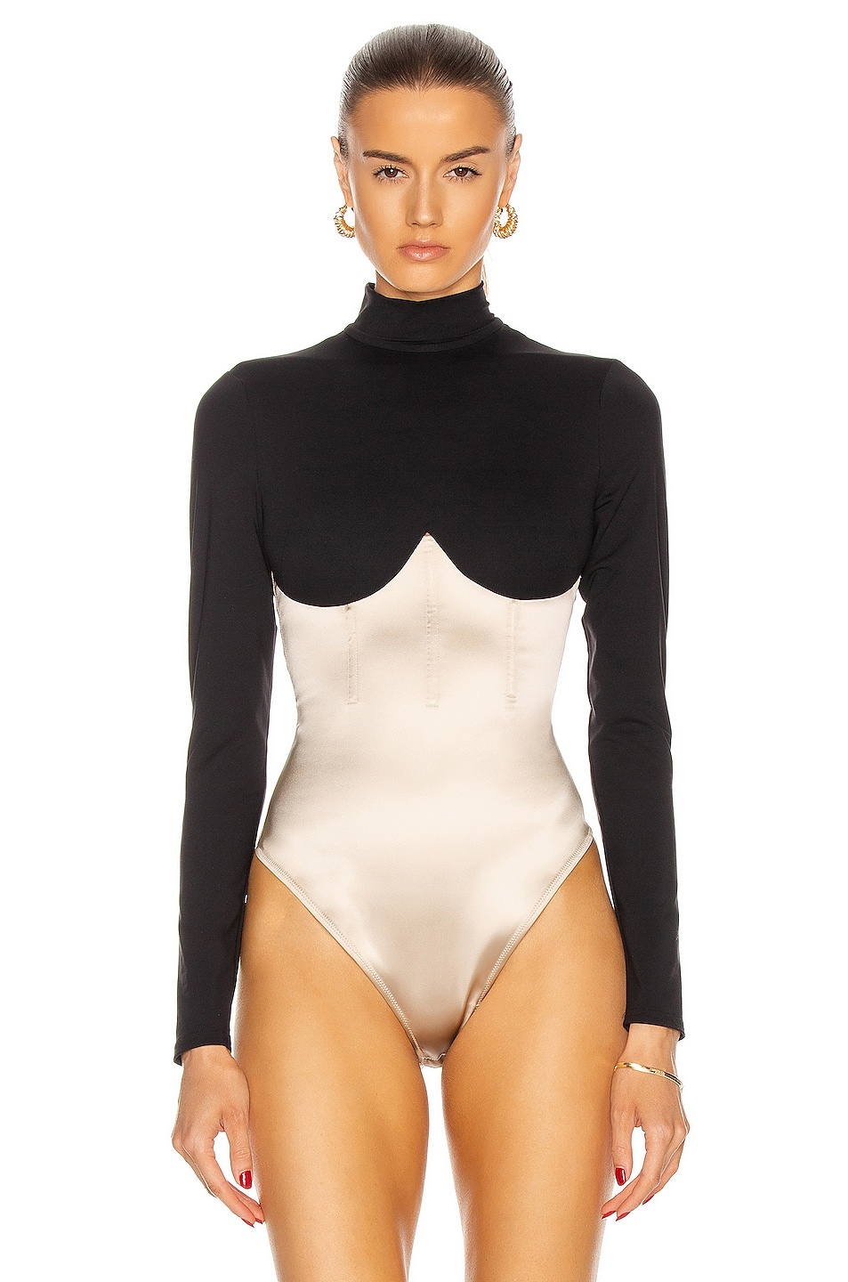Mock Neck Long Sleeve Bodysuit - 2