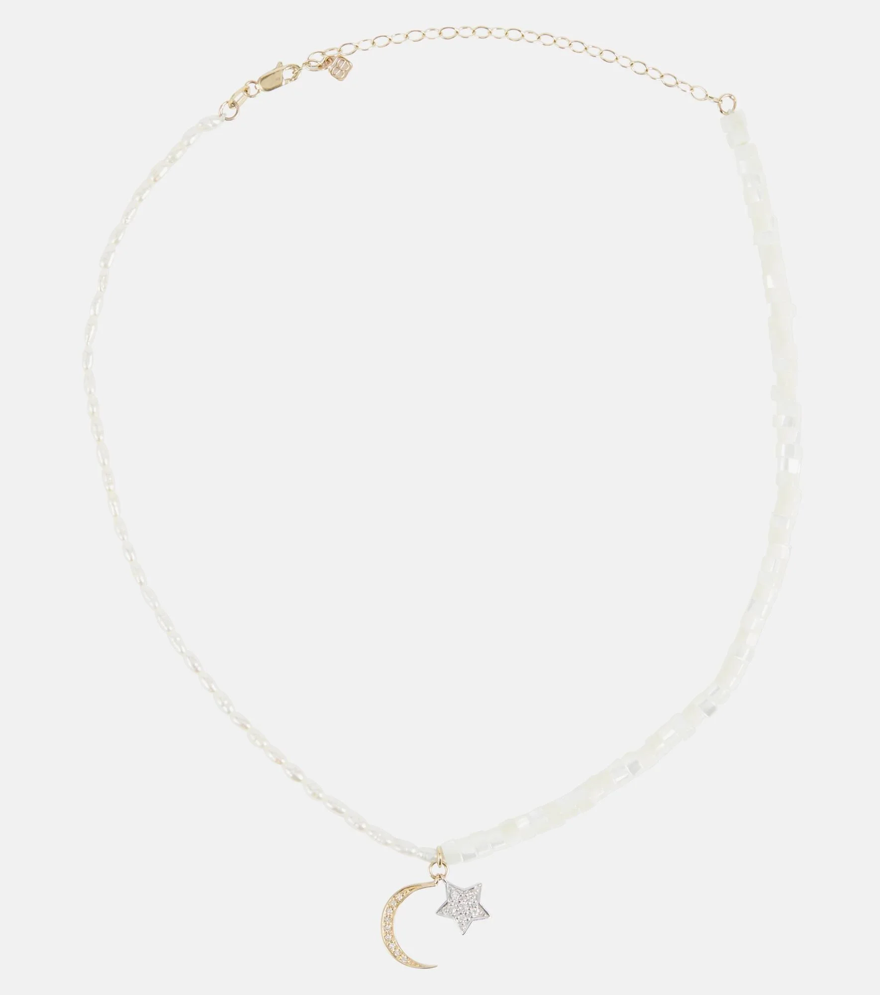 Half Moon 14kt gold choker with diamonds - 1
