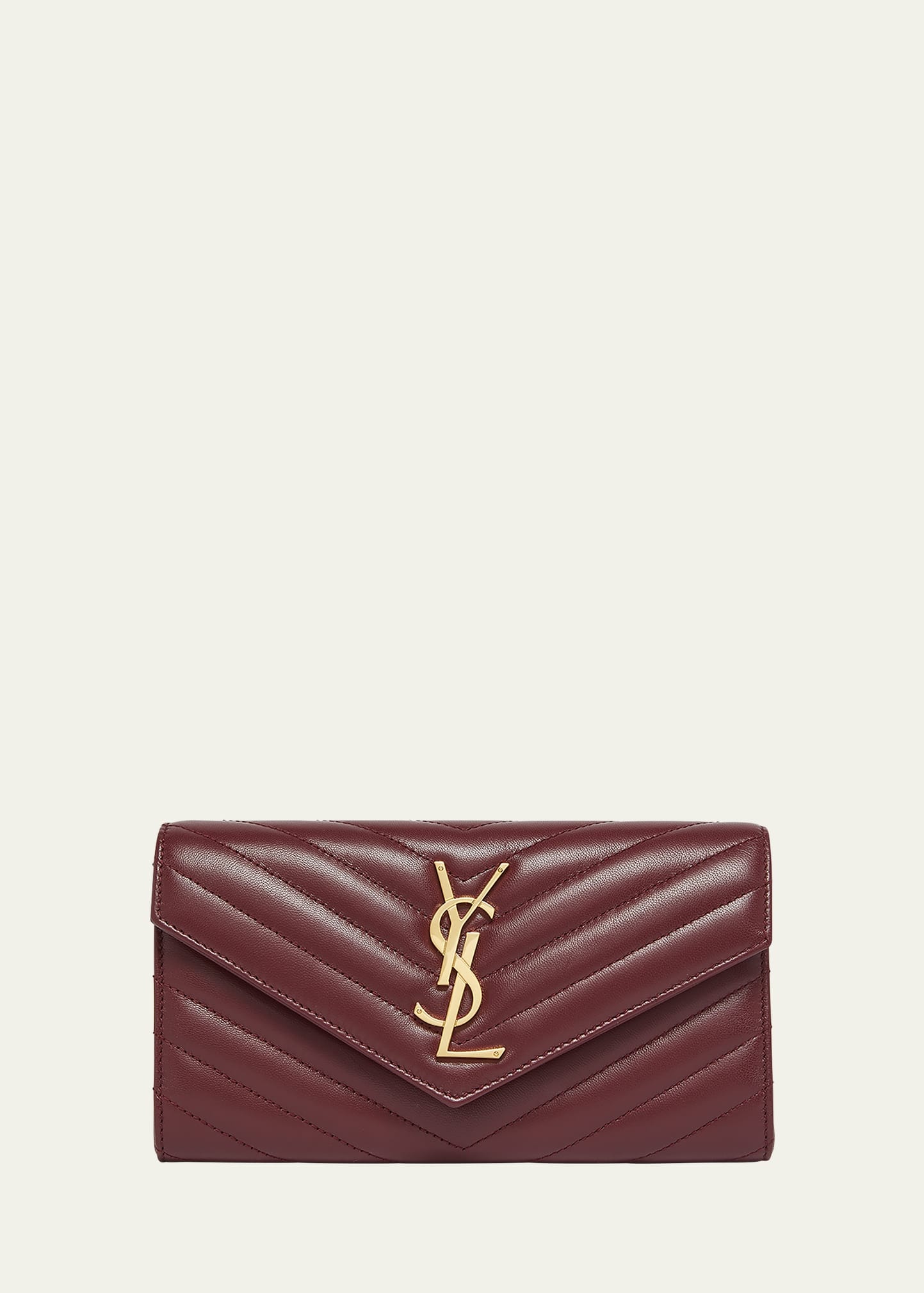 YSL Monogram Large Envelope Flap Wallet in Smooth Leather - 1
