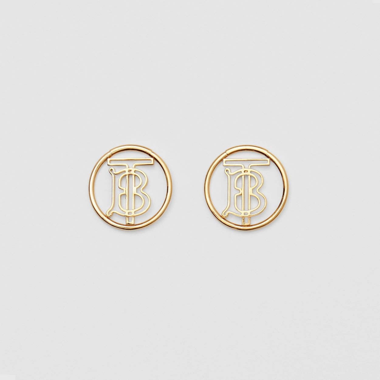 Gold-plated Monogram Motif Earrings - 1