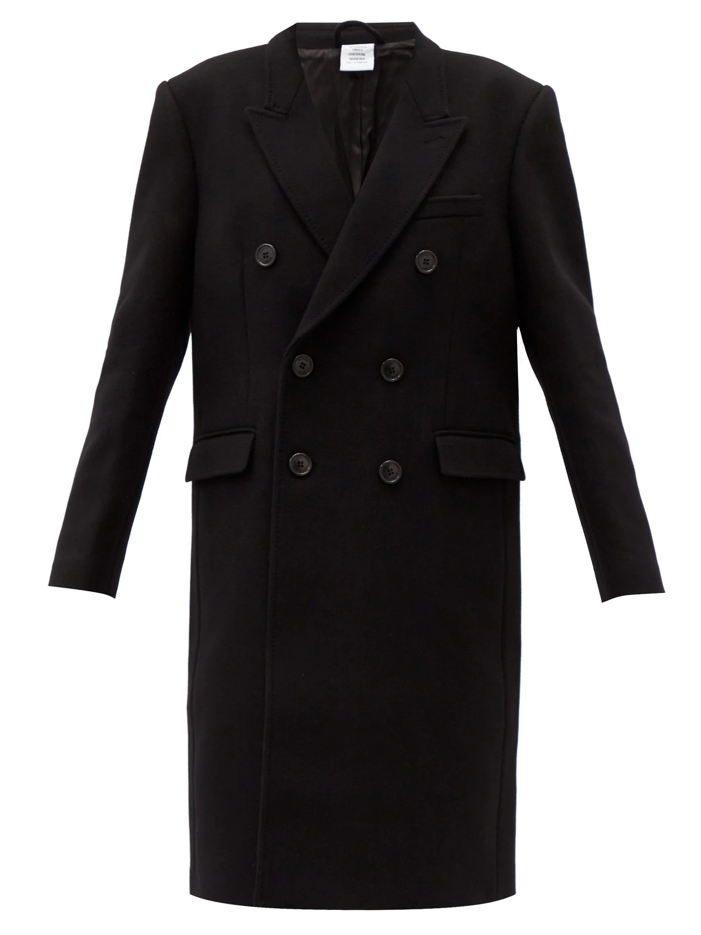 Double-breasted wool-blend coat - 1