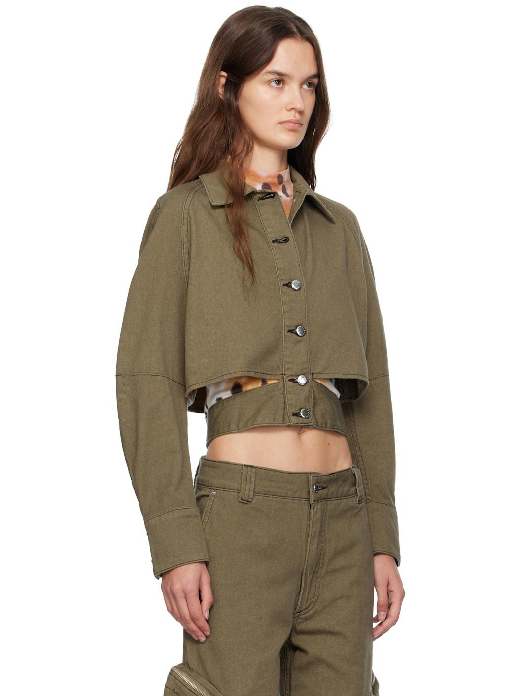 Khaki Ellipse Denim Jacket - 2