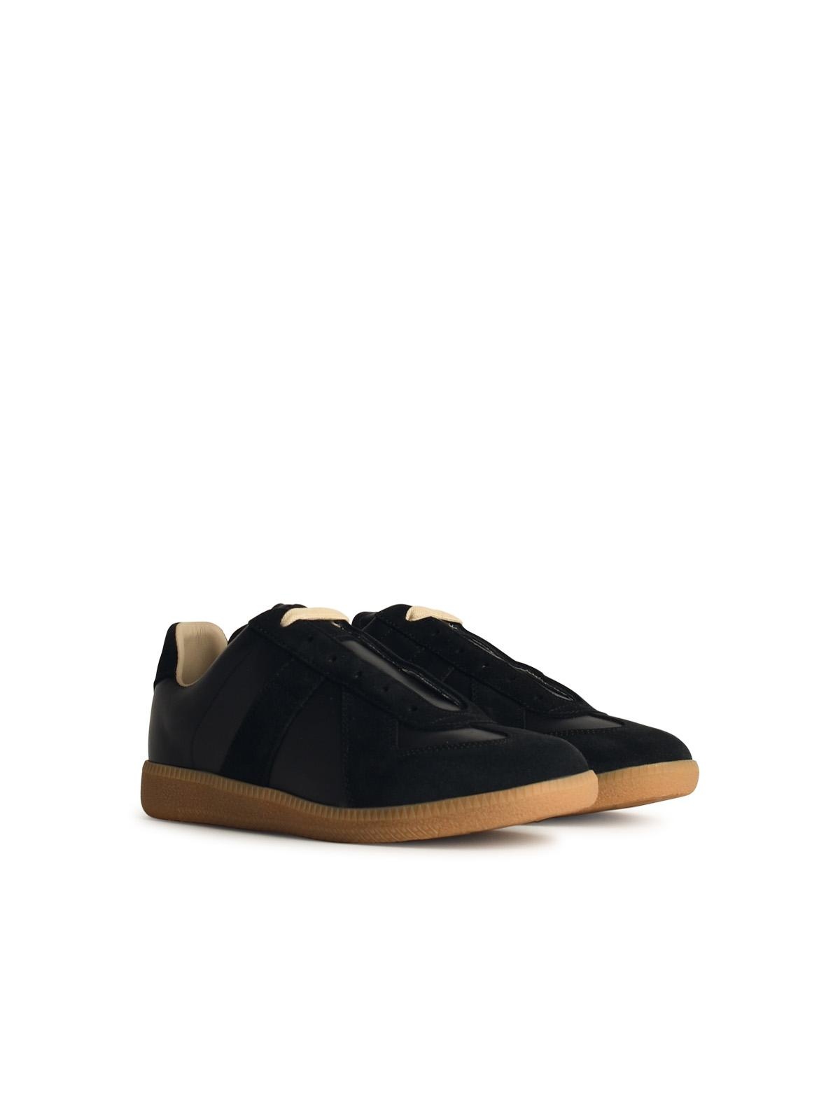 Maison Margiela 'Replica' Black Leather Sneakers Woman - 2