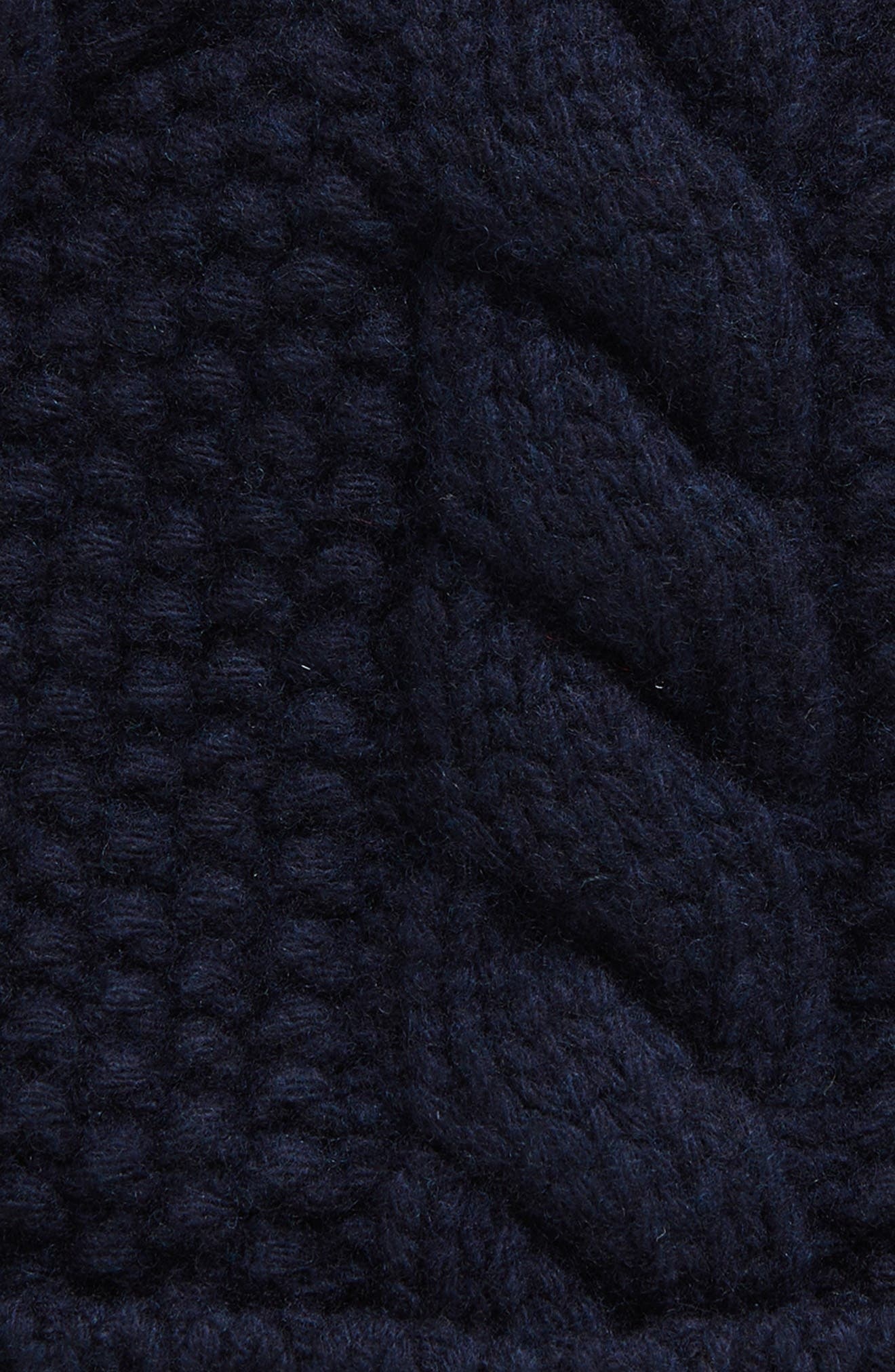 Moncler Logo Cable Stitch Virgin Wool & Cashmere Beanie in Dark Blue at Nordstrom - 2