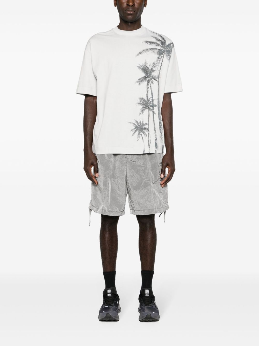 palm tree-print cotton T-shirt - 2