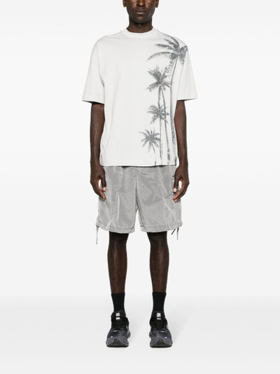 EMPORIO ARMANI palm tree-print cotton T-shirt outlook