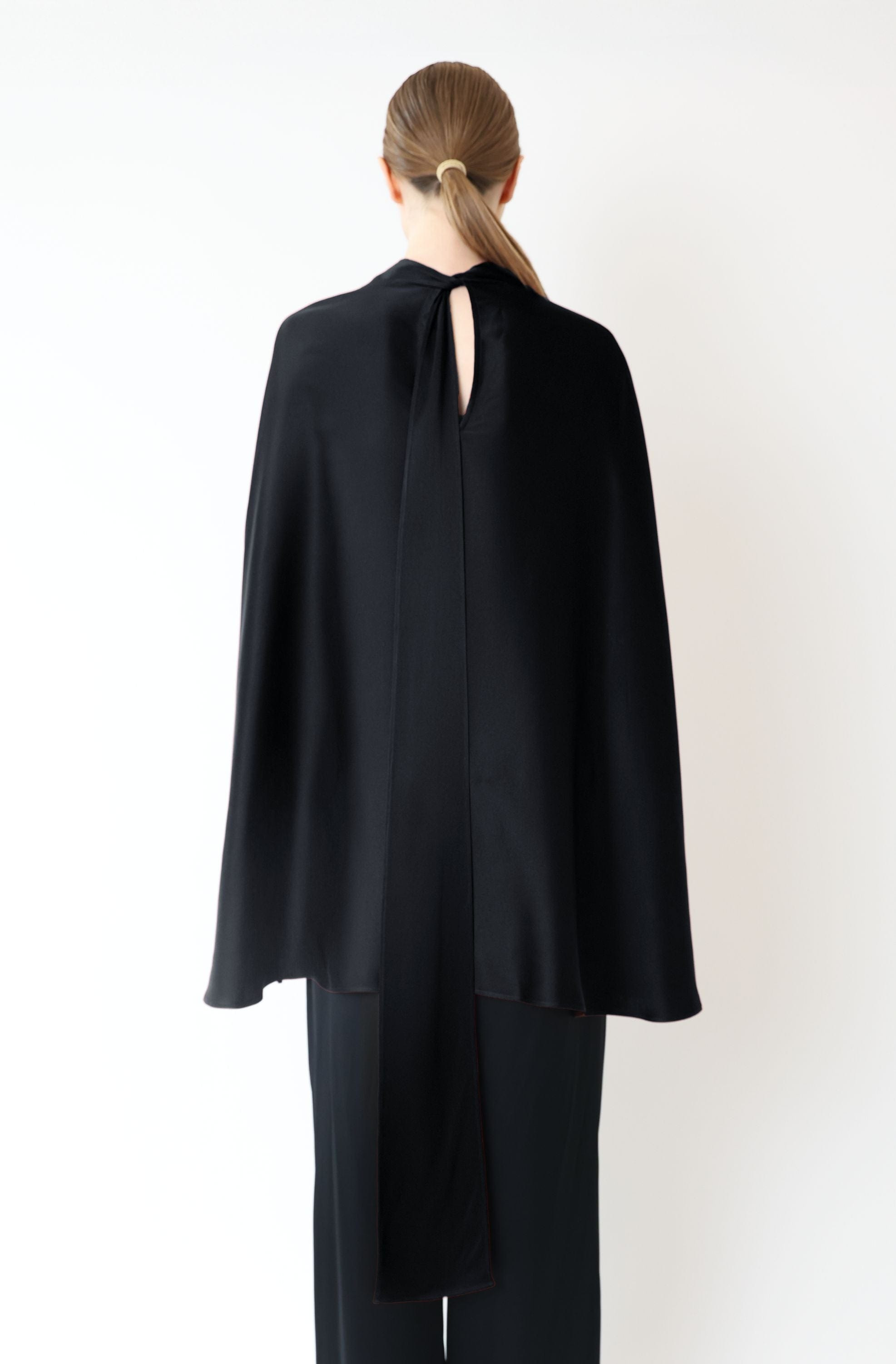Satin Scarf Cape Top - 3