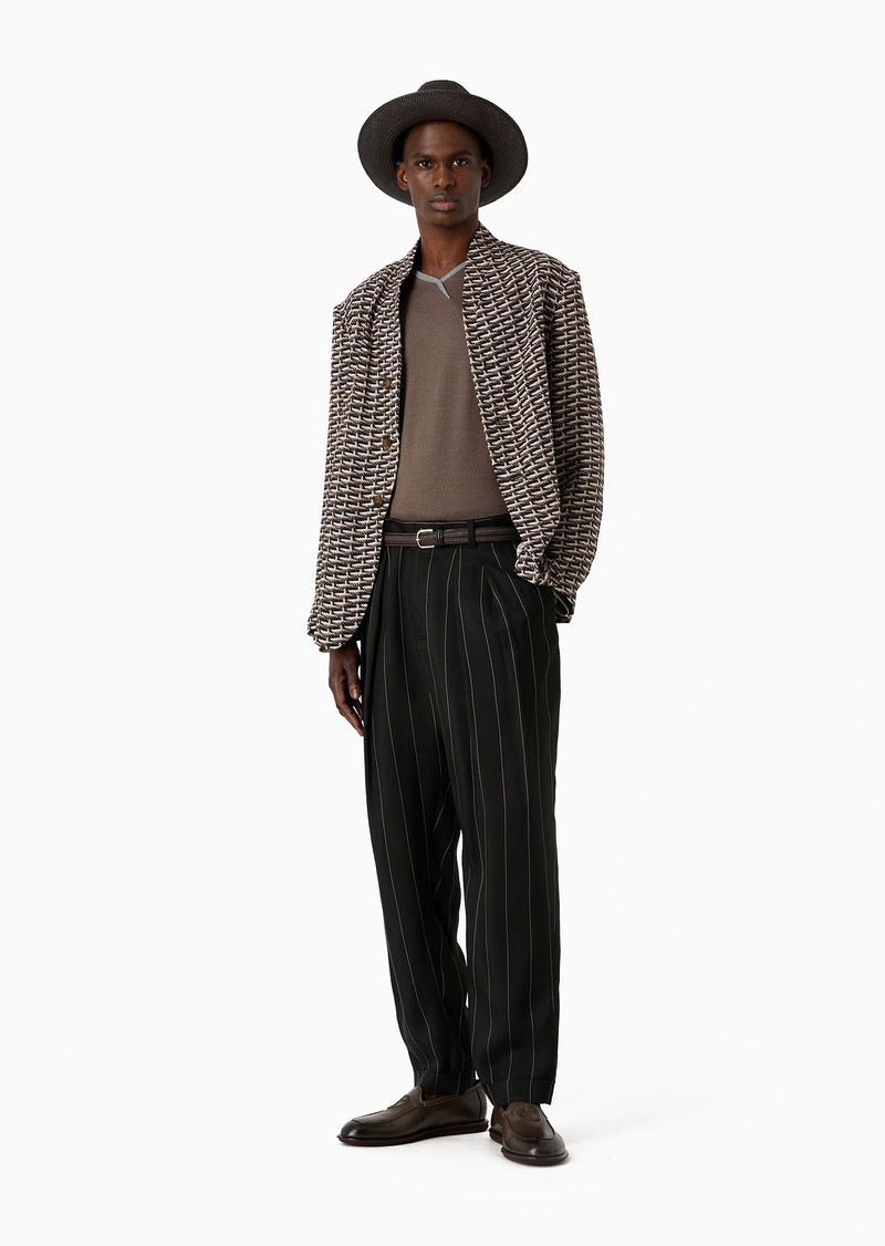 GIORGIO ARMANI Single-breasted jacket in printed cupro outlook