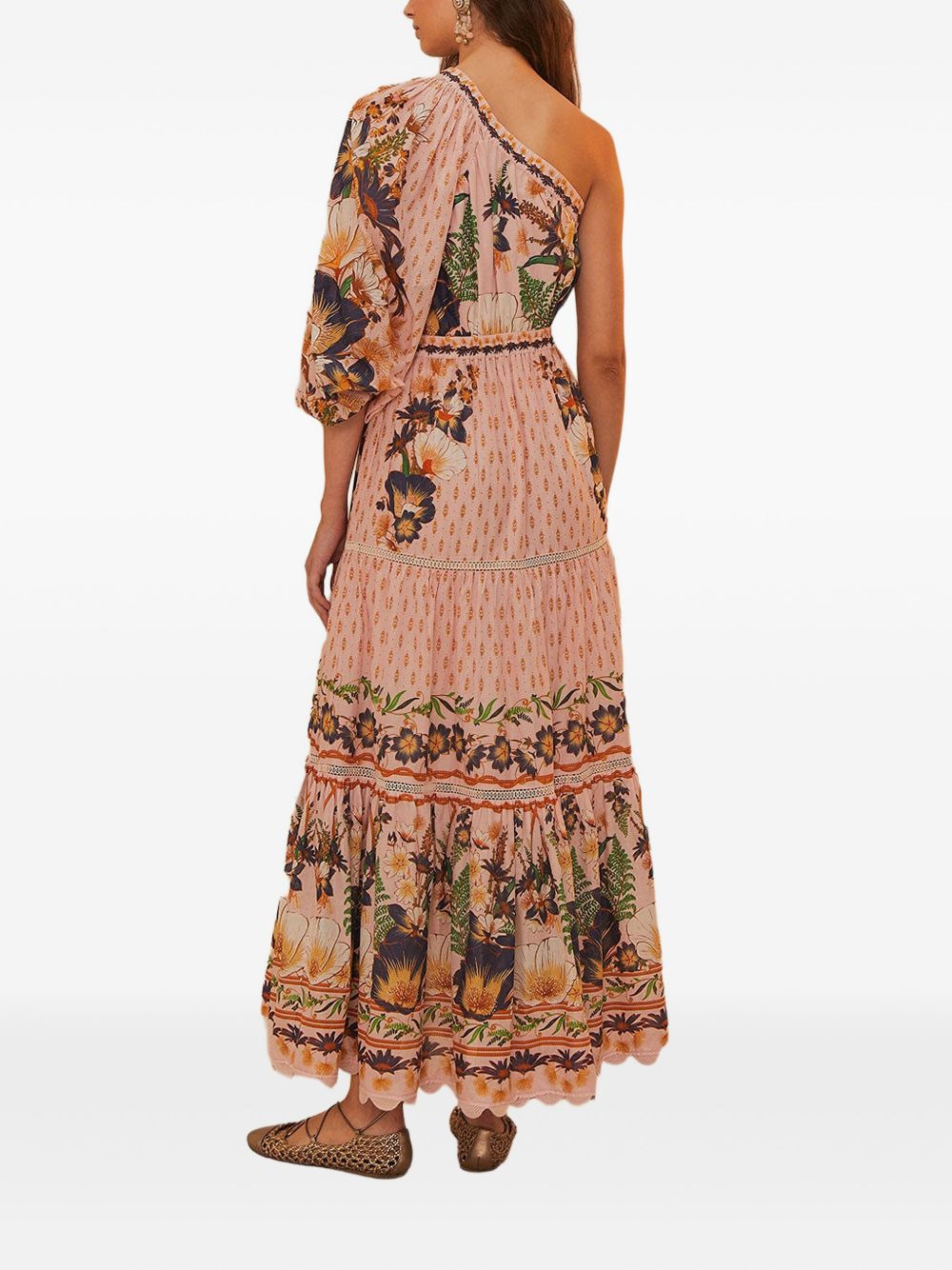 one-sleeve cotton dress - 3