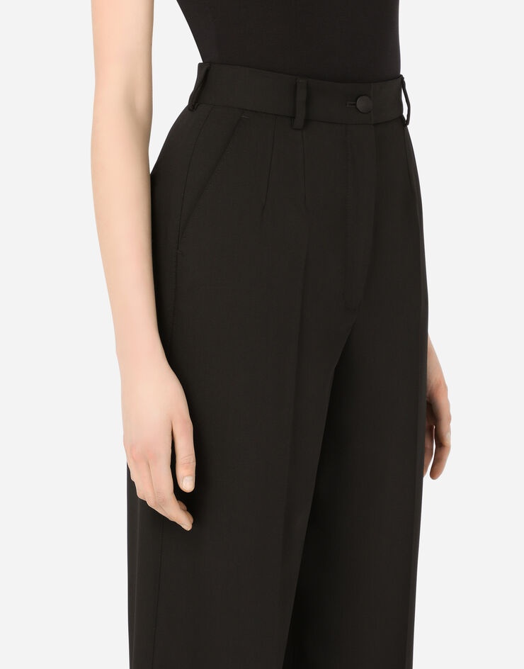 Wool twill palazzo pants - 4