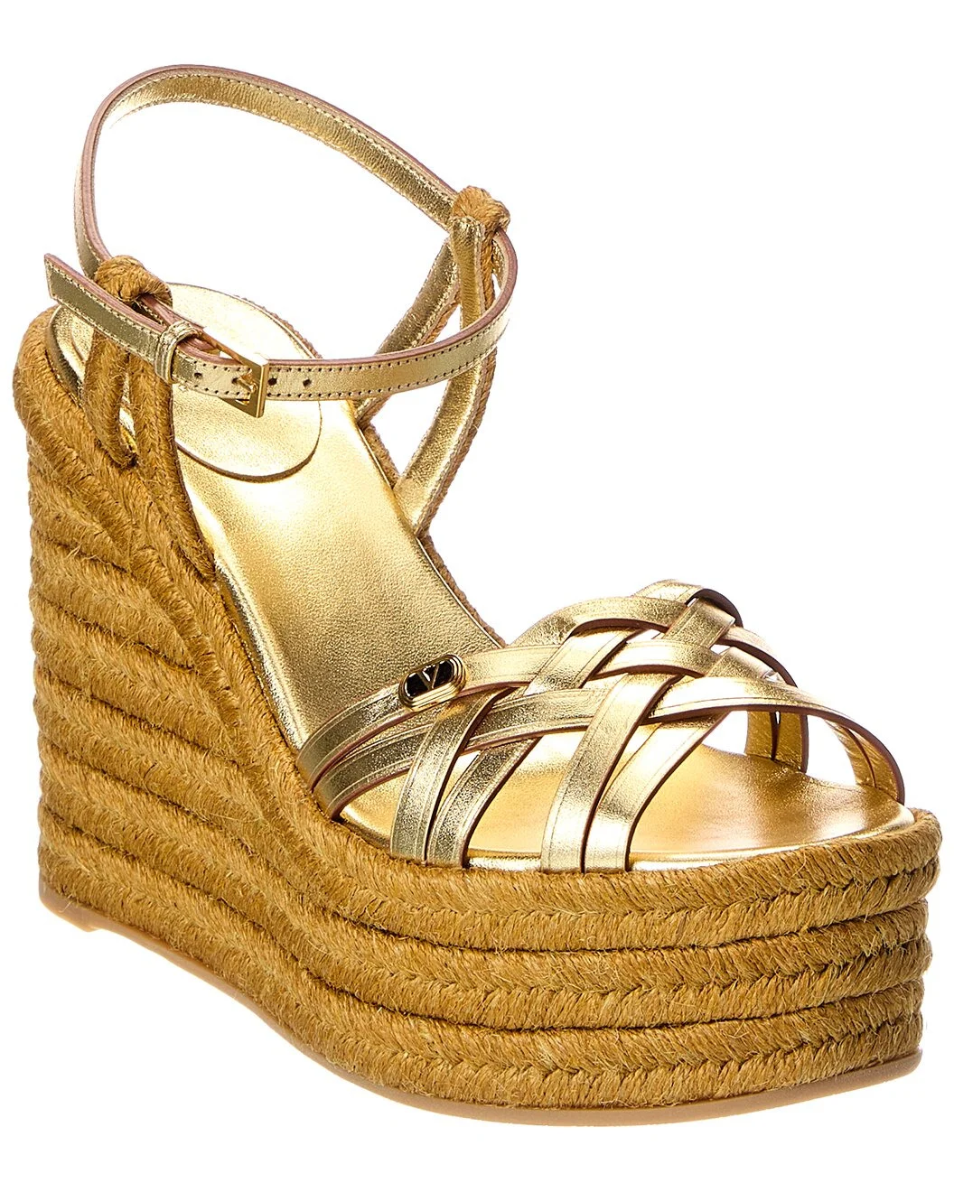 Valentino VLogo Signature 120 Leather Wedge Sandal - 1