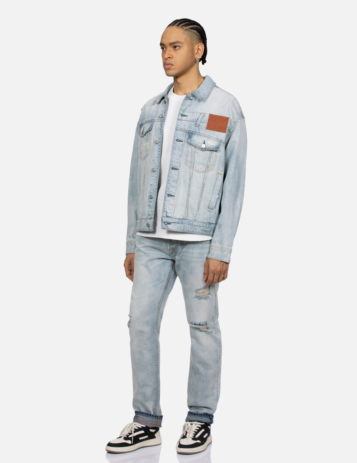 DISTRESSED SEAGULL DECONSTRUCTED LOOSE FIT DENIM JACKET - 4