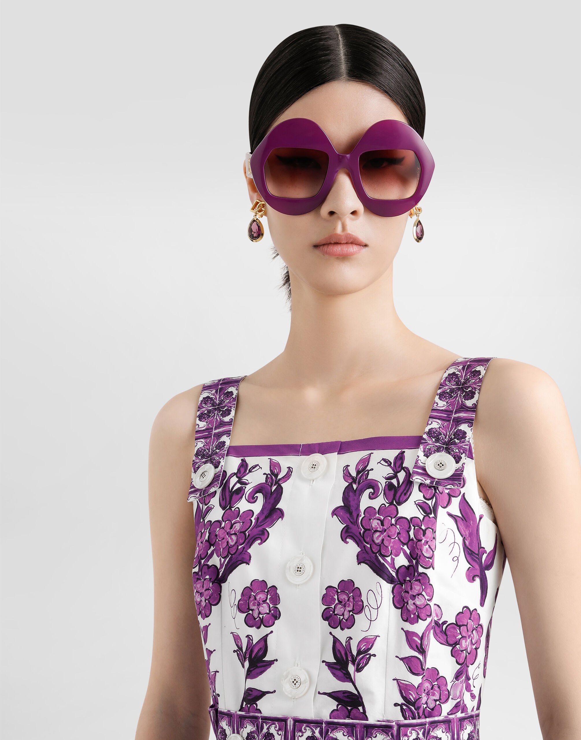 Majolica-print poplin dress - 4