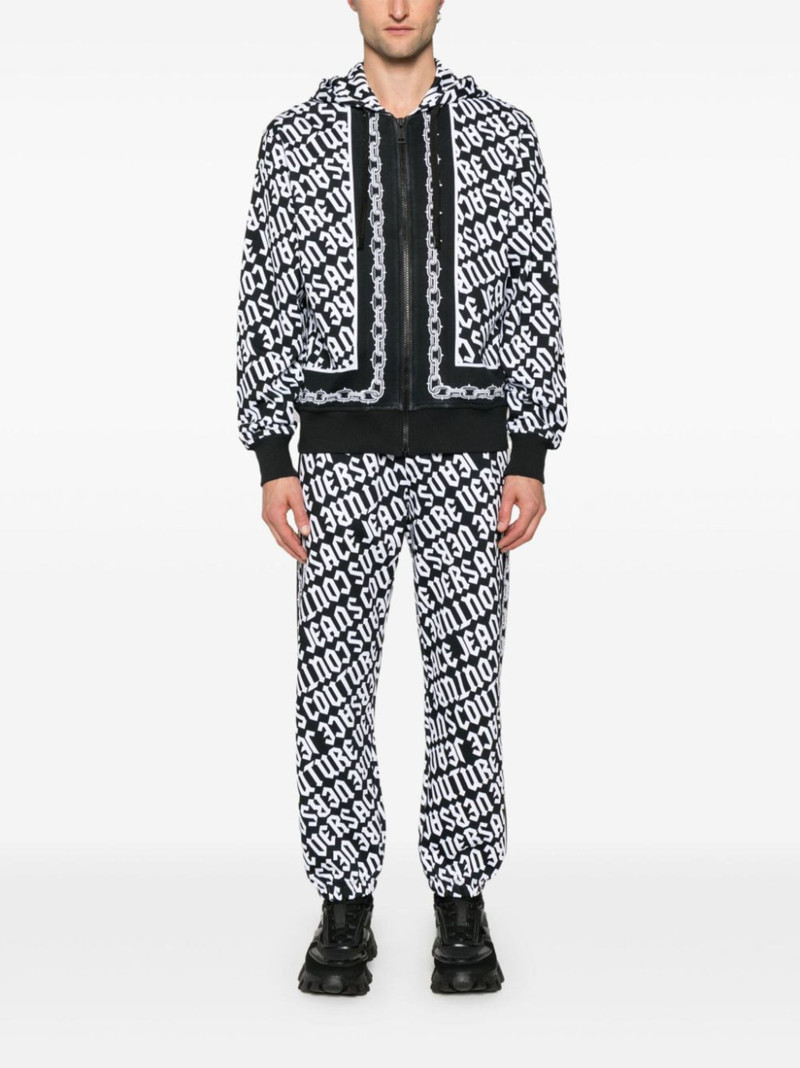 VERSACE JEANS COUTURE zip-up cotton hoodie outlook