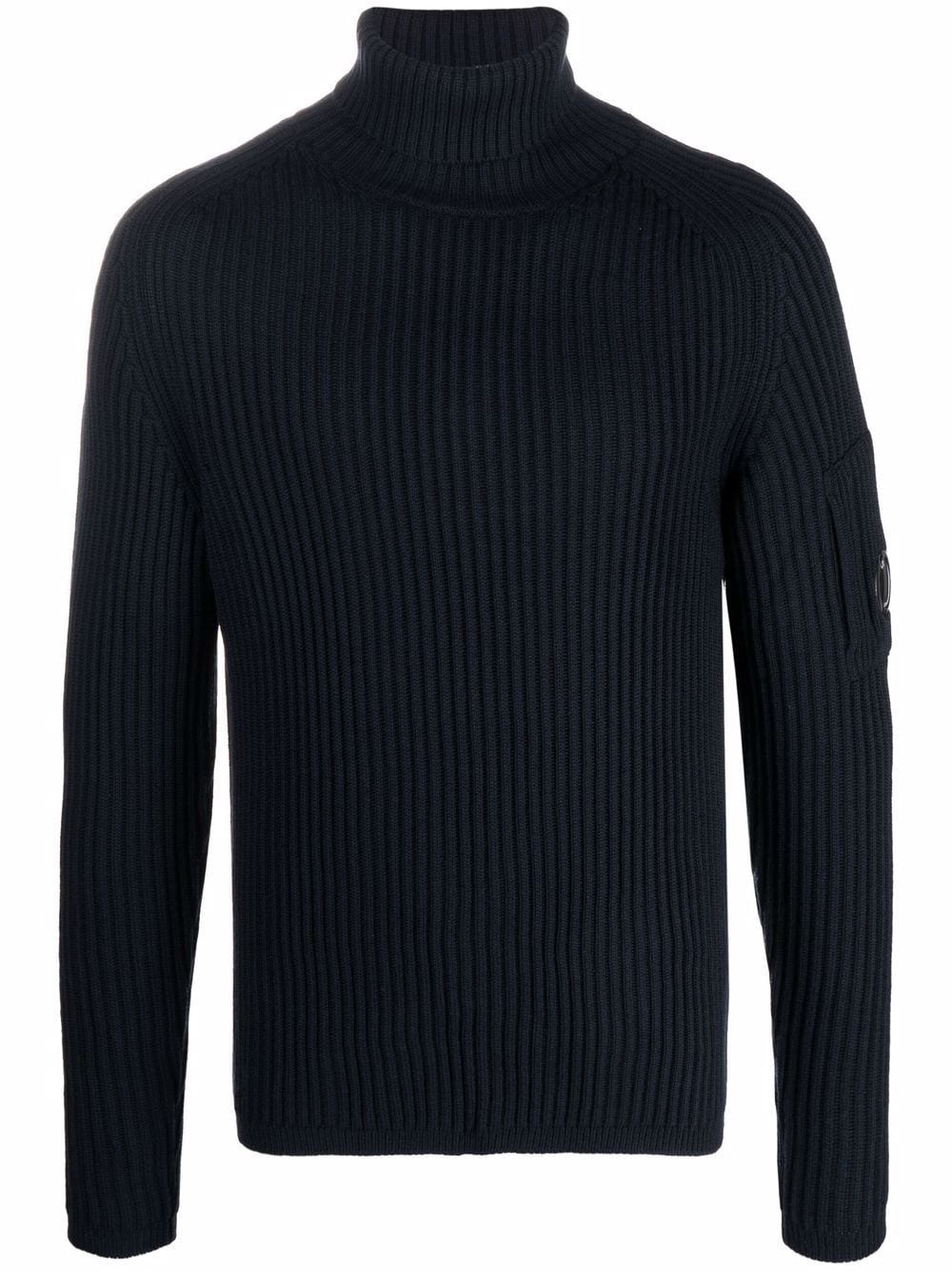 logo-patch roll neck jumper - 1