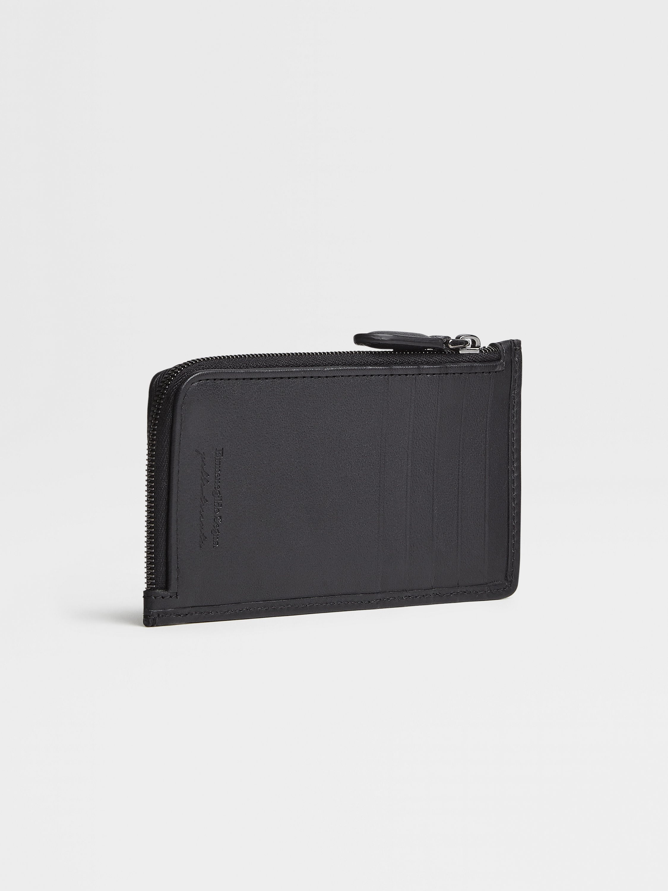 BLACK PELLETESSUTA™ ZIPPER CARD CASE 10 CC - 3