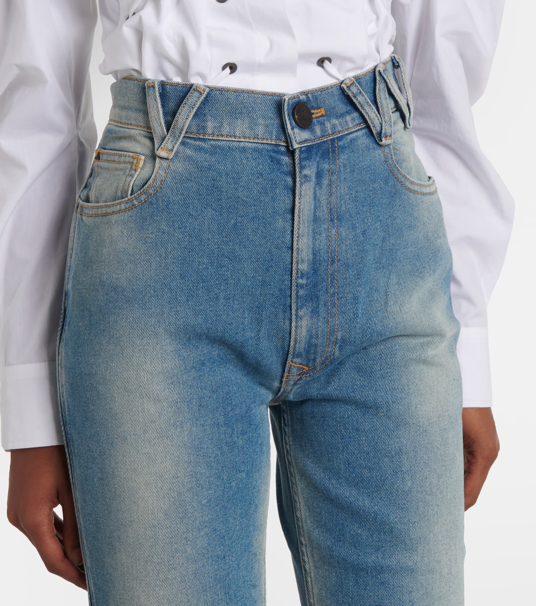 W Ray 5 Pocket mid-rise flared jeans - 4