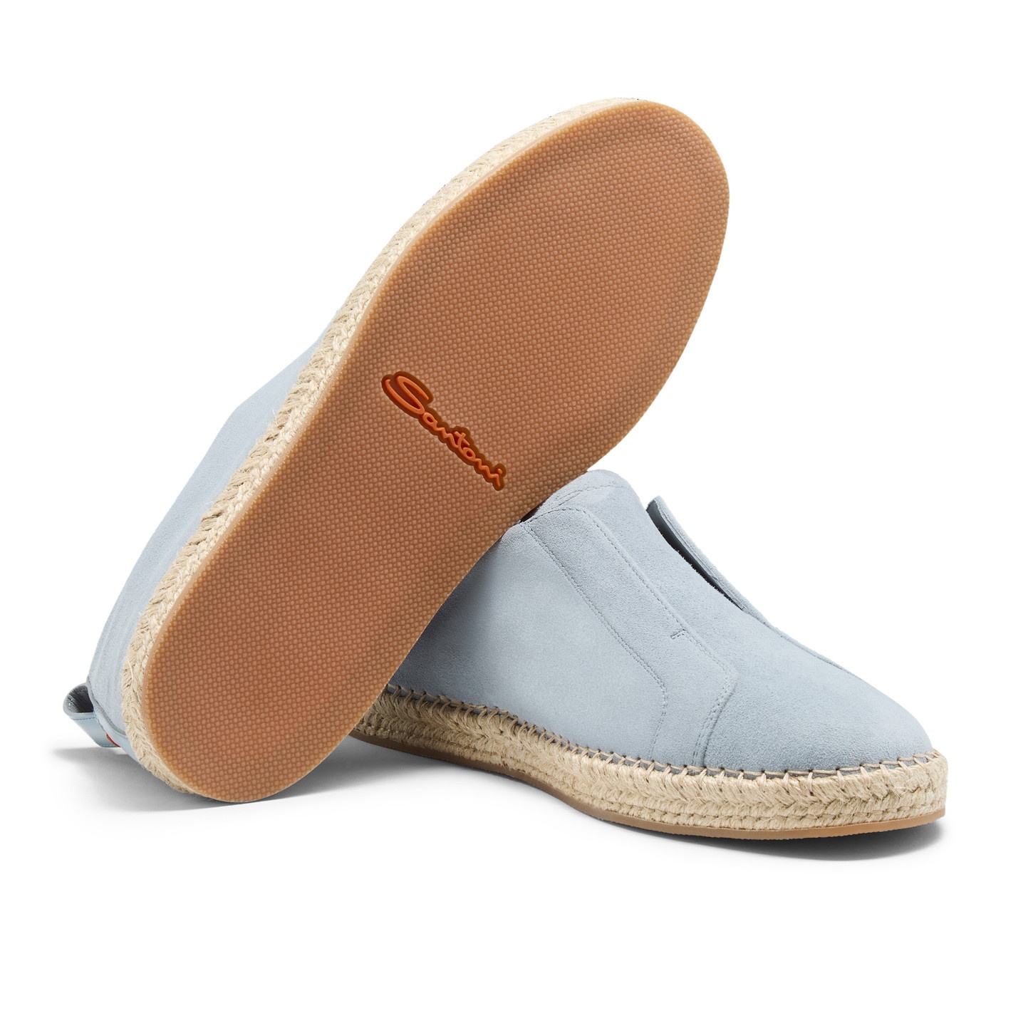 Men's light blue suede espadrilles - 4